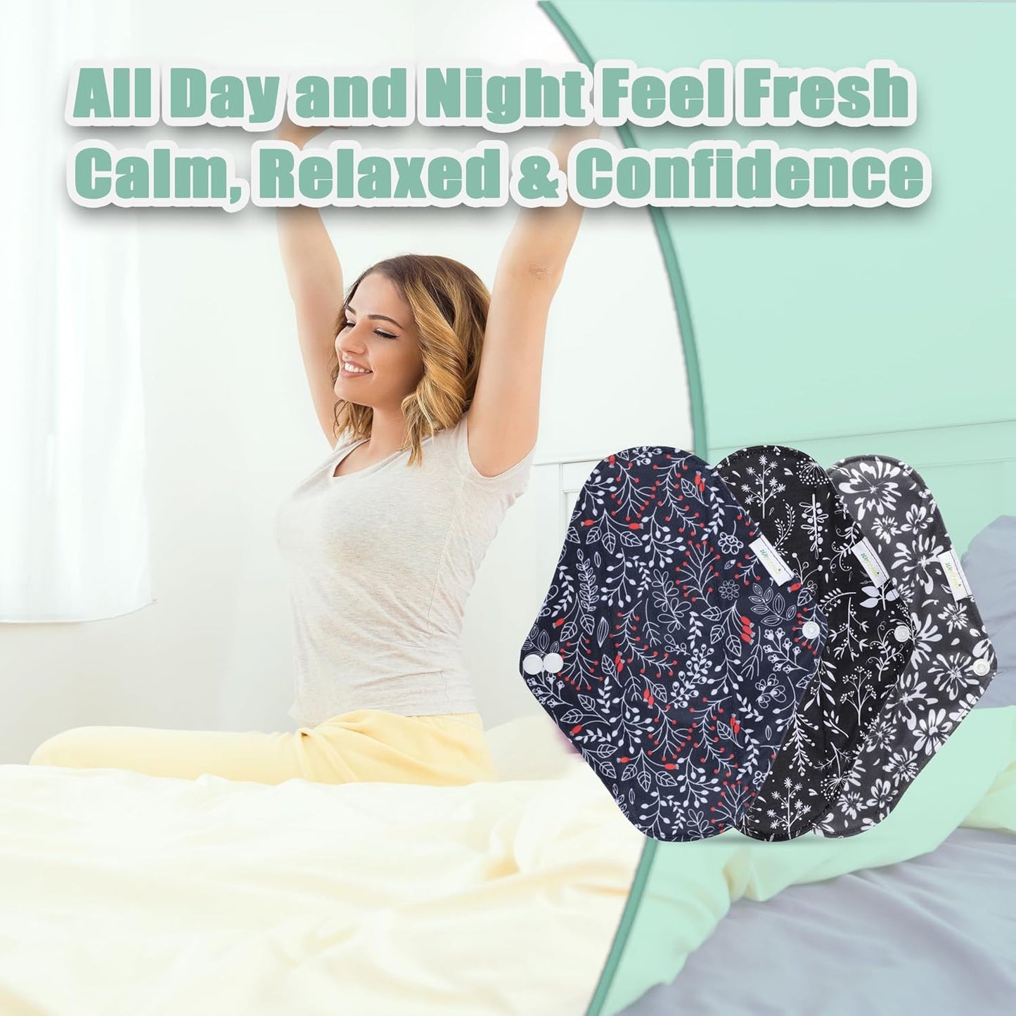 Wegreeco Reusable Sanitary Pads - Cloth Sanitary Pads for Light Incontinence - 1 Mini Wet Bag (Small, Summer Flowers)