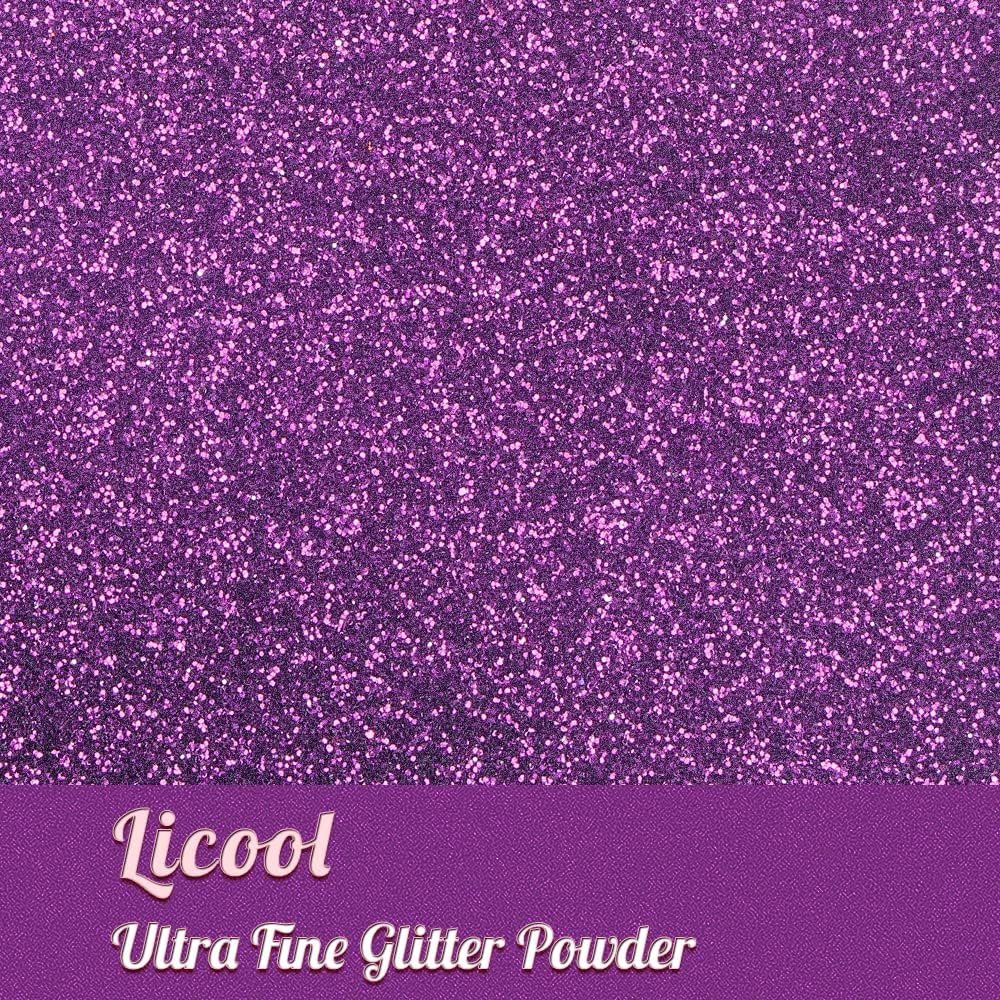 Fine Glitter for Nail Art, 100g/3.5oz Extra Fine Glitter Powder Packs for Epoxy Resin Art, Craft Glitter for Tumblers Candle Slime Making, Festival Body Face Eyeshadow Nail Glitter (Purple)