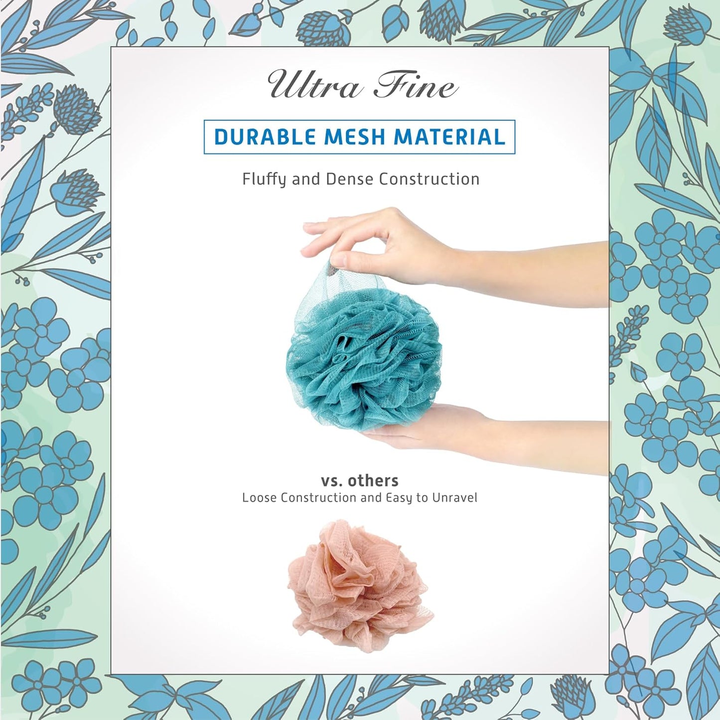 Spongentle Premium Deep Cleansing Loofah Sponge for Radiant Skin, Pack of 4, Bath and Shower, Exfoliating Body Scrubber, Beautiful Colors for Women and Men