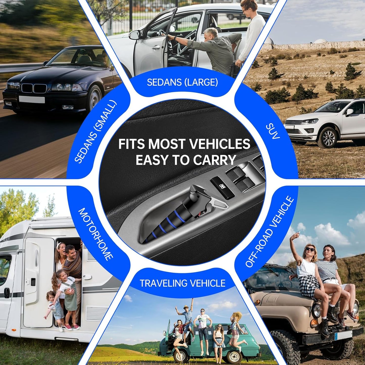 SYMYNELEC Car Door Handle for Elderly: Non-Slip Grip and Sturdy Assist Support - Fits Most Vehicles for Easy Getting in and Out of Car - Helpful for Seniors Handicapped Pregnant Women Children 2Packs