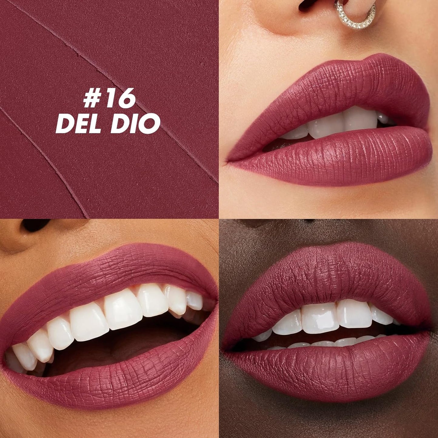 FOCALLURE Ultra Chic Matte Lipstick,Rich Vitamin E Lip Crayon,Lightweight Matte Color without Drying or Fading,Long Lasting Waterproof Lips Makeup,DEL RIO