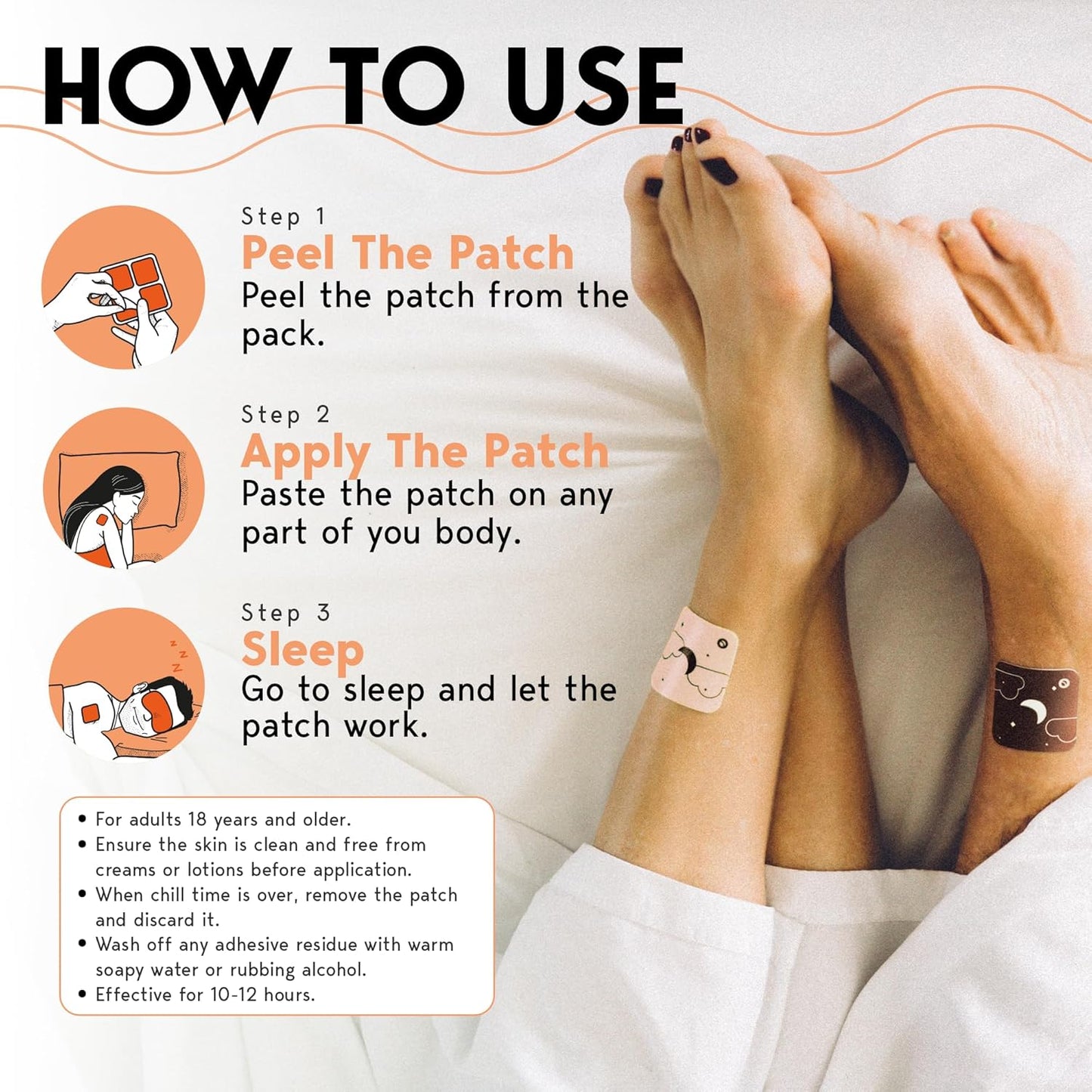 Klova Melatonin-Free Sleep Patches for Adults | Natural Sleep Aid with Ashwagandha, Valerian, GABA & L-Theanine | Fall Asleep Faster, Stay Asleep Longer & Wake Refreshed | 28 Patches