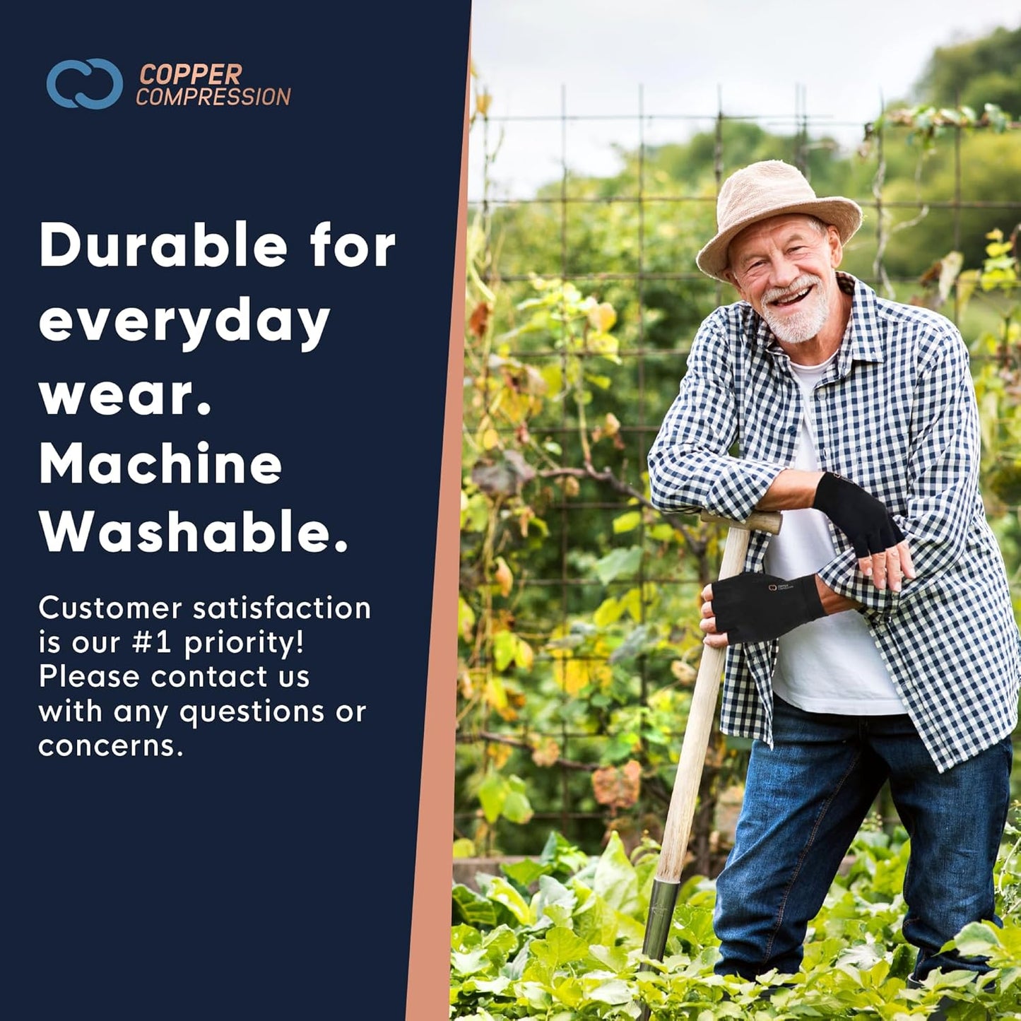 Copper Compression Arthritis Gloves | Fingerless Arthritis Carpal Tunnel Pain Relief Gloves For Men & Women | Hand Support Wrist Brace For Rheumatoid, Tendonitis, Swelling, Crocheting 2 Pairs Black S