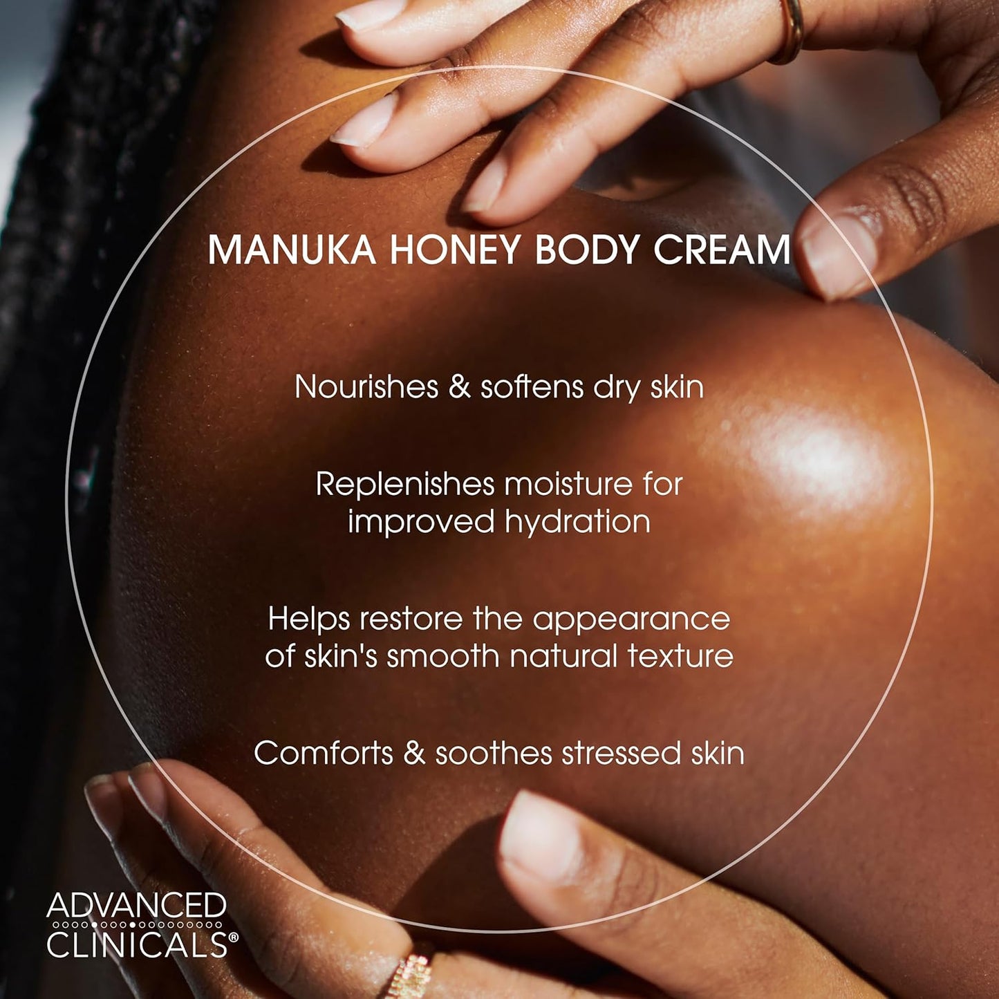 Advanced Clinicals Manuka Honey Body Cream For Women & Men | Body Butter Lotion For Extremely Dry Skin | Collagen Cream | Skincare Moisturizer Hydrating Balm Improves Look Of Aging Skin, 16 Ounce
