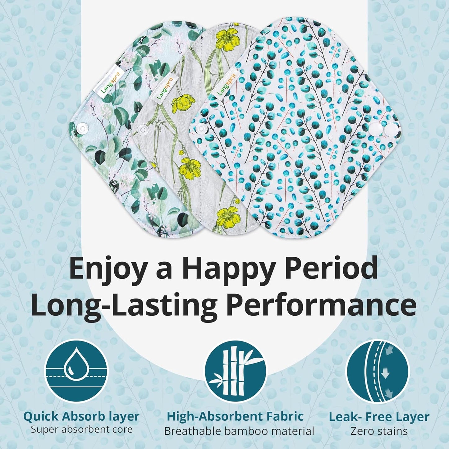 7pcs Set 1 pc Mini Wet Bag +6pcs Absorbent Reusable Sanitary Pads/Washable Cloth Menstrual Pads(Autumn,M)…