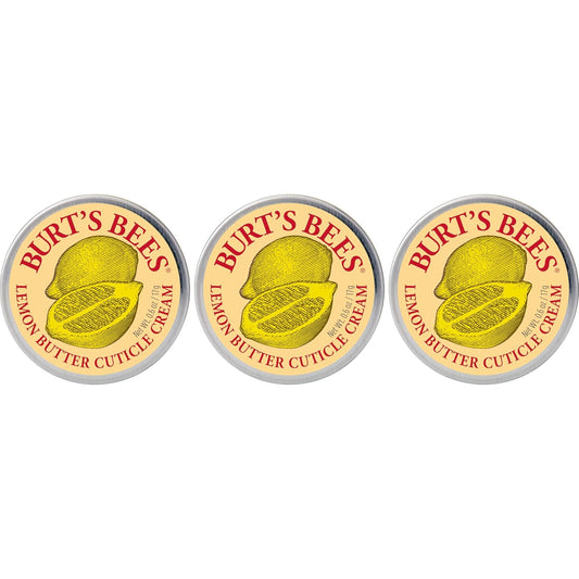 Burt's Bees, Hand Skin Care, Moisturizing Cuticle Cream for Dry Skin, 100% Natural Origin, with Lemon Butter, 0.6 oz. (3-Pack)
