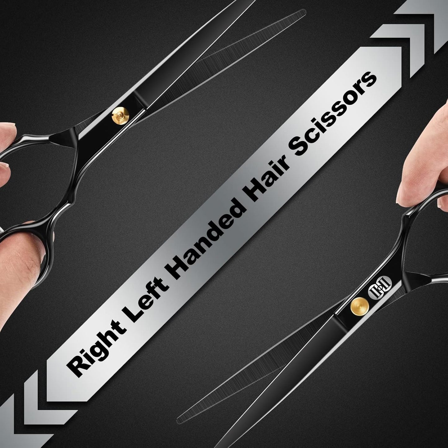 CIICII Hair Cutting Scissors, 6.5 Inch Professional Hair Scissors Set (Hair Cutting Shears Beard Trimming Grooming Haircut Kit) Right Left Handed Barber Shears for Home Salon DIY Hairdressing