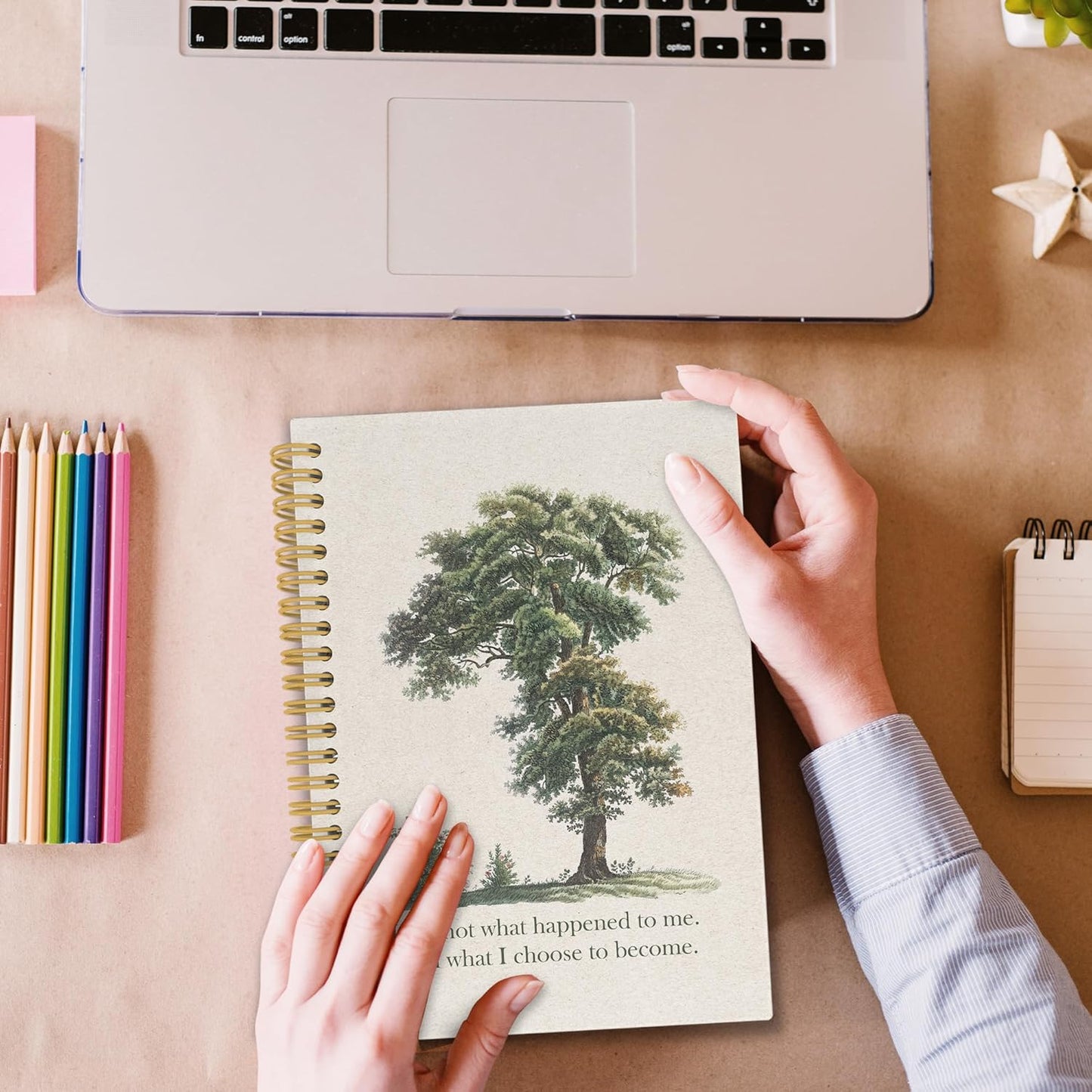 Mental Health Spiral Notebook, Therapy Journaling Notebooks for Note Taking, Vintage Tree Nature Hardcover Journals for Women 160 Pages 5.5x8.3 Inch, Inspirational Gifts for Women