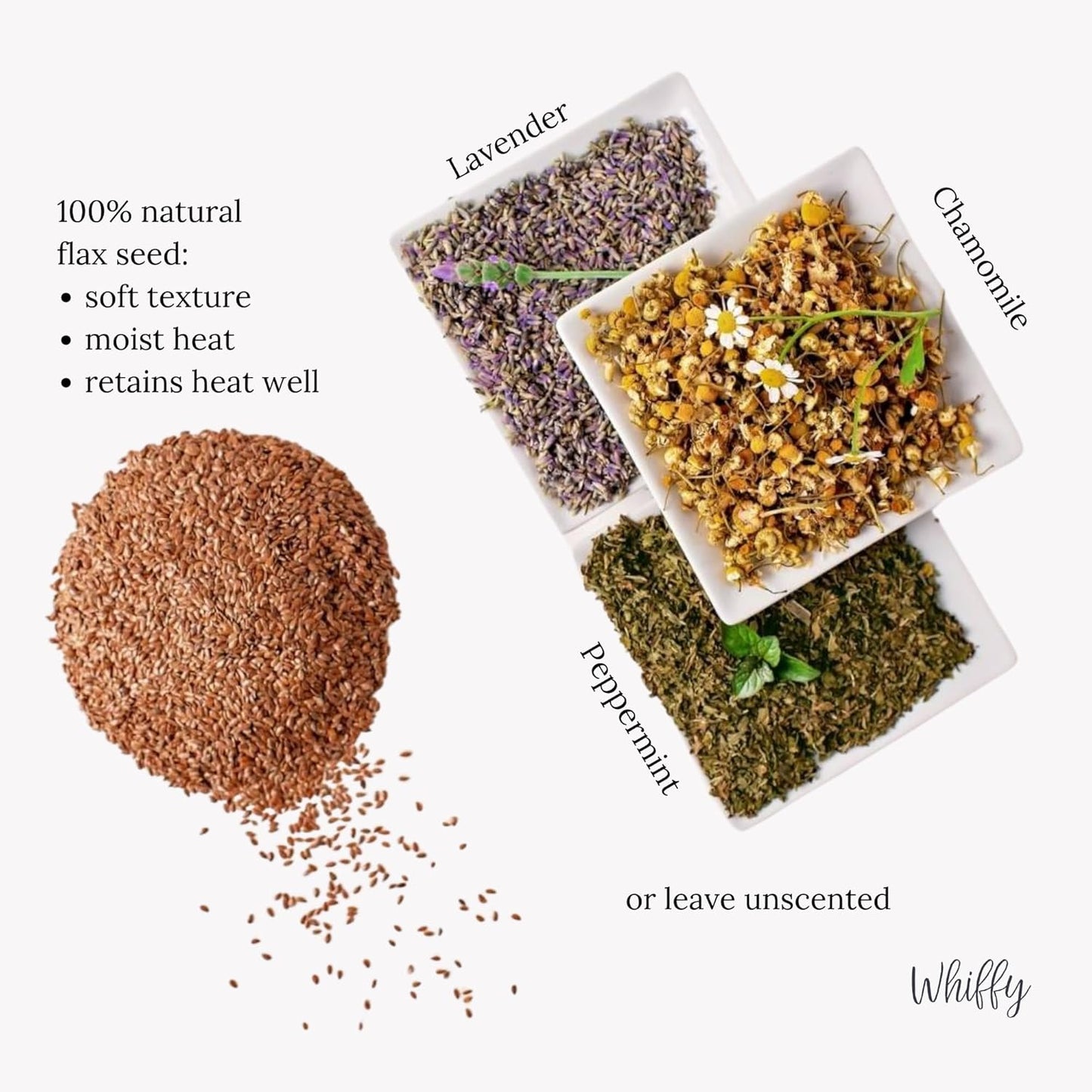 Microwave Heating Pad Filled With Flax Seed and Choice of Dried Herbs, Herbal Cold Pack, Good Size for Back Pain and Cramps, Hot and Cold Therapy, 6" x 12" (Red Fox, Peppermint)