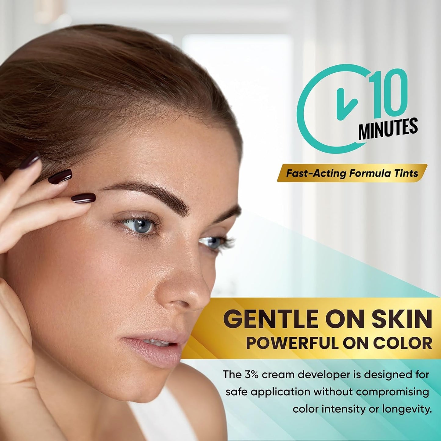 Professional Tint Kit Semi-Permanent 40 Applications Lasts 4-6 Weeks Spot Coloring Set WaterprooF (Dark Brown, 25 ML)