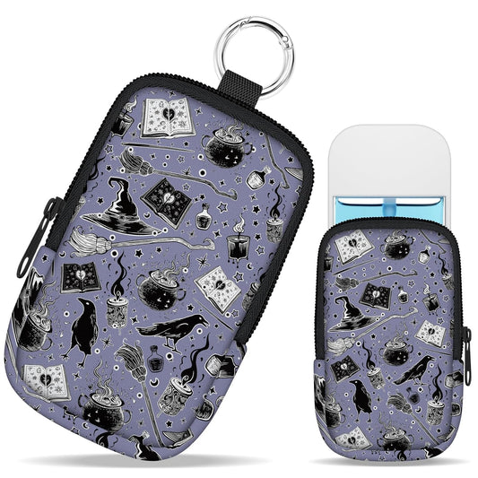 Magic Goth Hand Sanitizer Spray Case, Hand Sanitizer Holder Zippered Pouch, Cute Fashion Accessory with Snap Hook for Glow Mist and Power Mist 1FL OZ