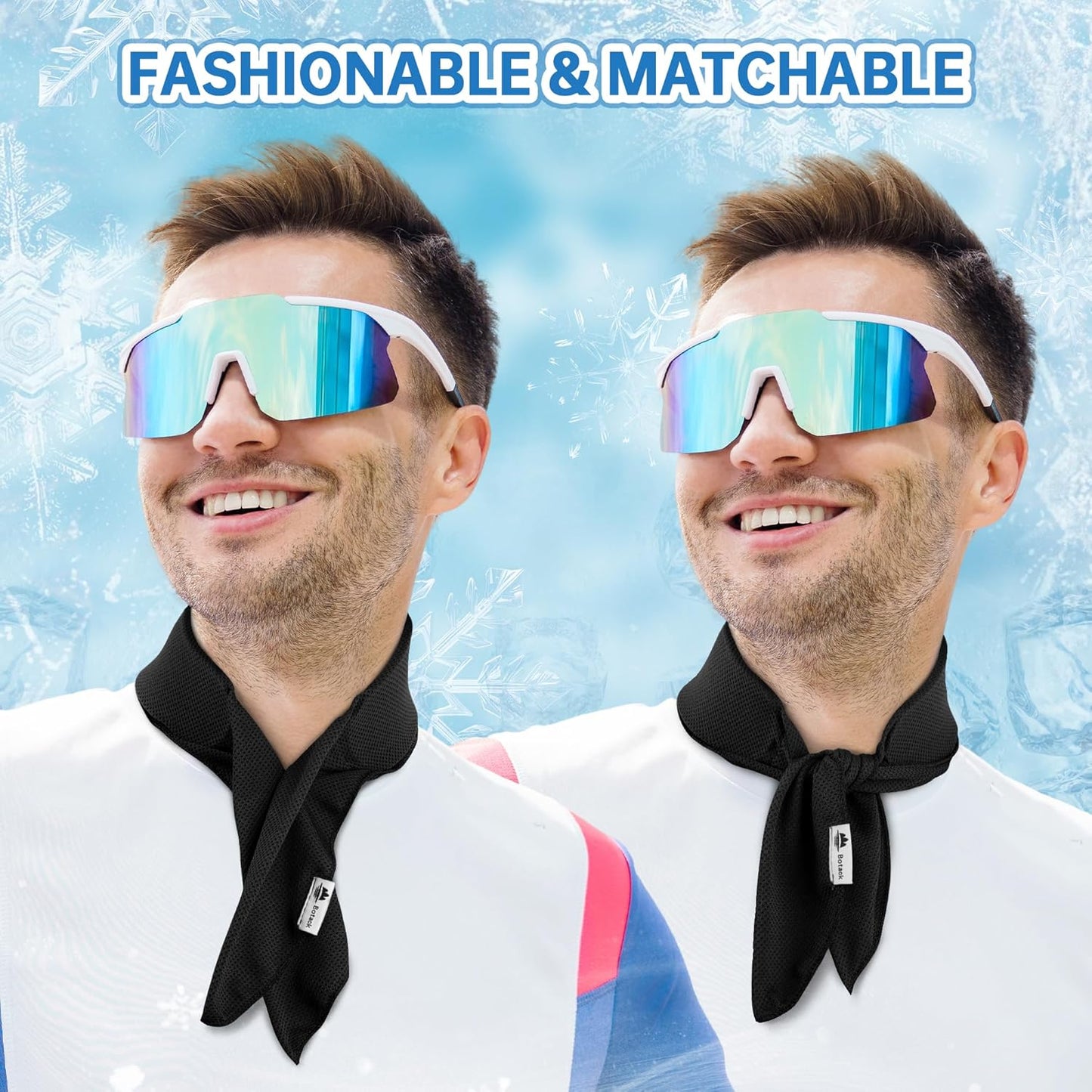 Cooling Neck Wraps with Reusable Gel Ice Pack, Soft Summer Neck Cooler for Golf, Tennis, Outdoor Activities 2 Packs