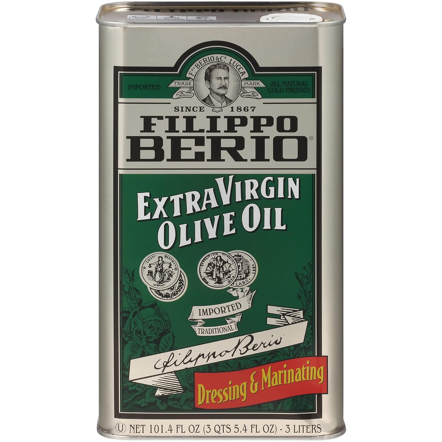Filippo Berio Cold Pressed Extra Virgin Olive Oil, 101.4 Ounce Tin
