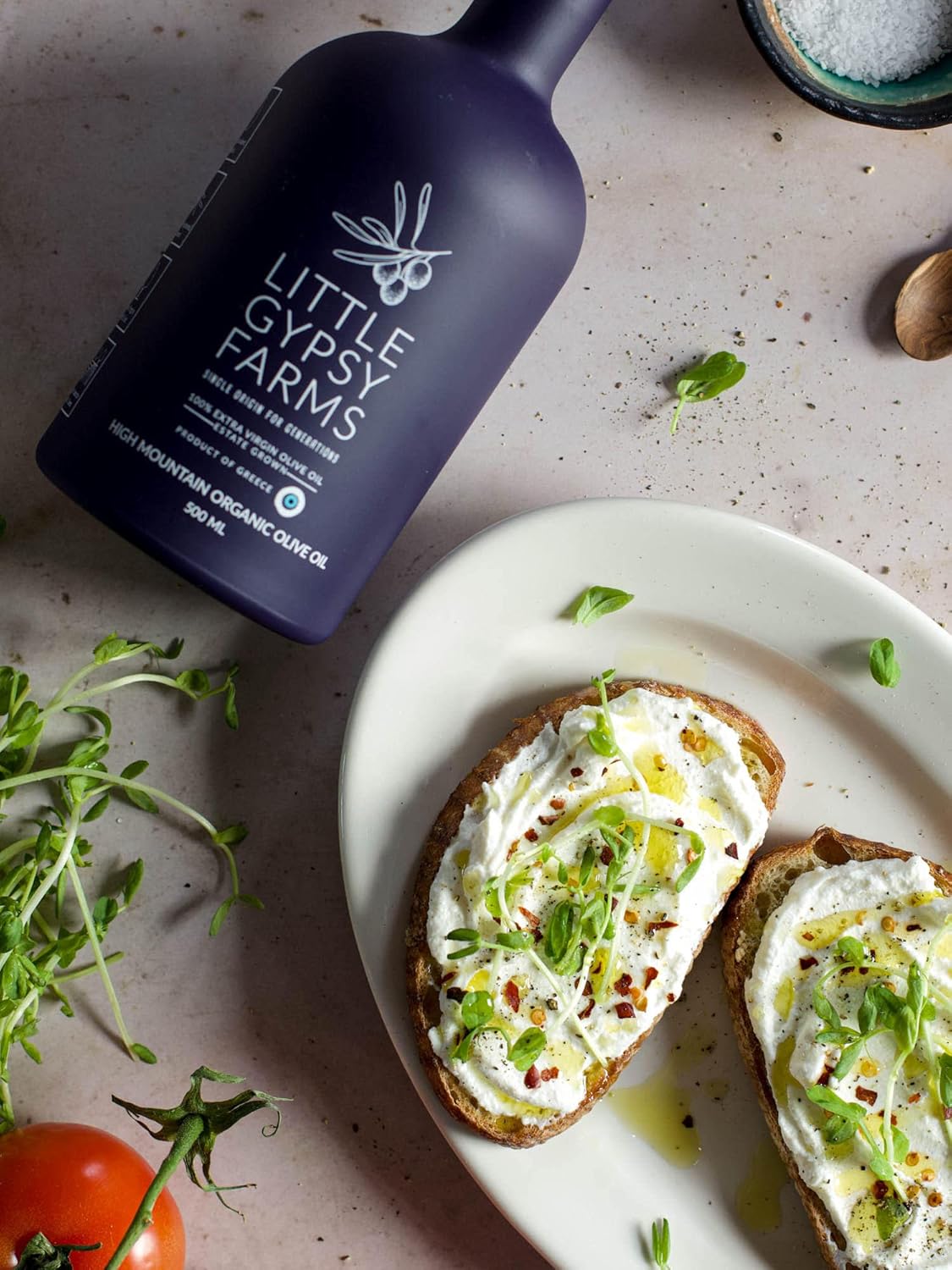 High Mountain Organic EVOO from Little Gypsy Farms | Extra Virgin Olive Oil from a Single Estate in Greece | First Cold-Pressed | High Polyphenols & Amino Acids | Non-GMO | 500ml