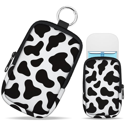 Cow Print Hand Sanitizer Spray Case, Hand Sanitizer Holder Zippered Pouch, Cute Fashion Accessory with Snap Hook for Glow Mist and Power Mist 1FL OZ