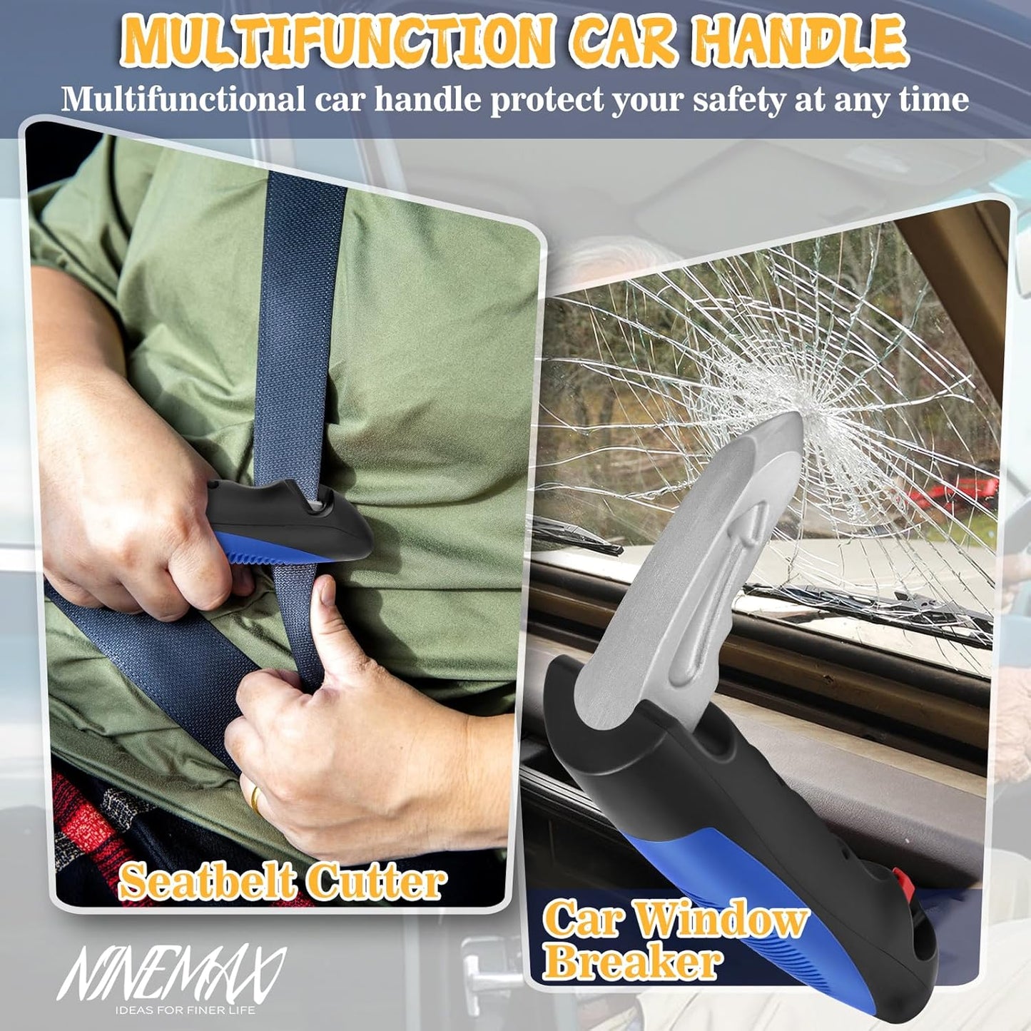 Car Door Handle for Elderly Car Handle Assist Support, Auto Grab Handles, Portable 3 in 1 Car Door Cane for Seniors, Handicap (1 pc)