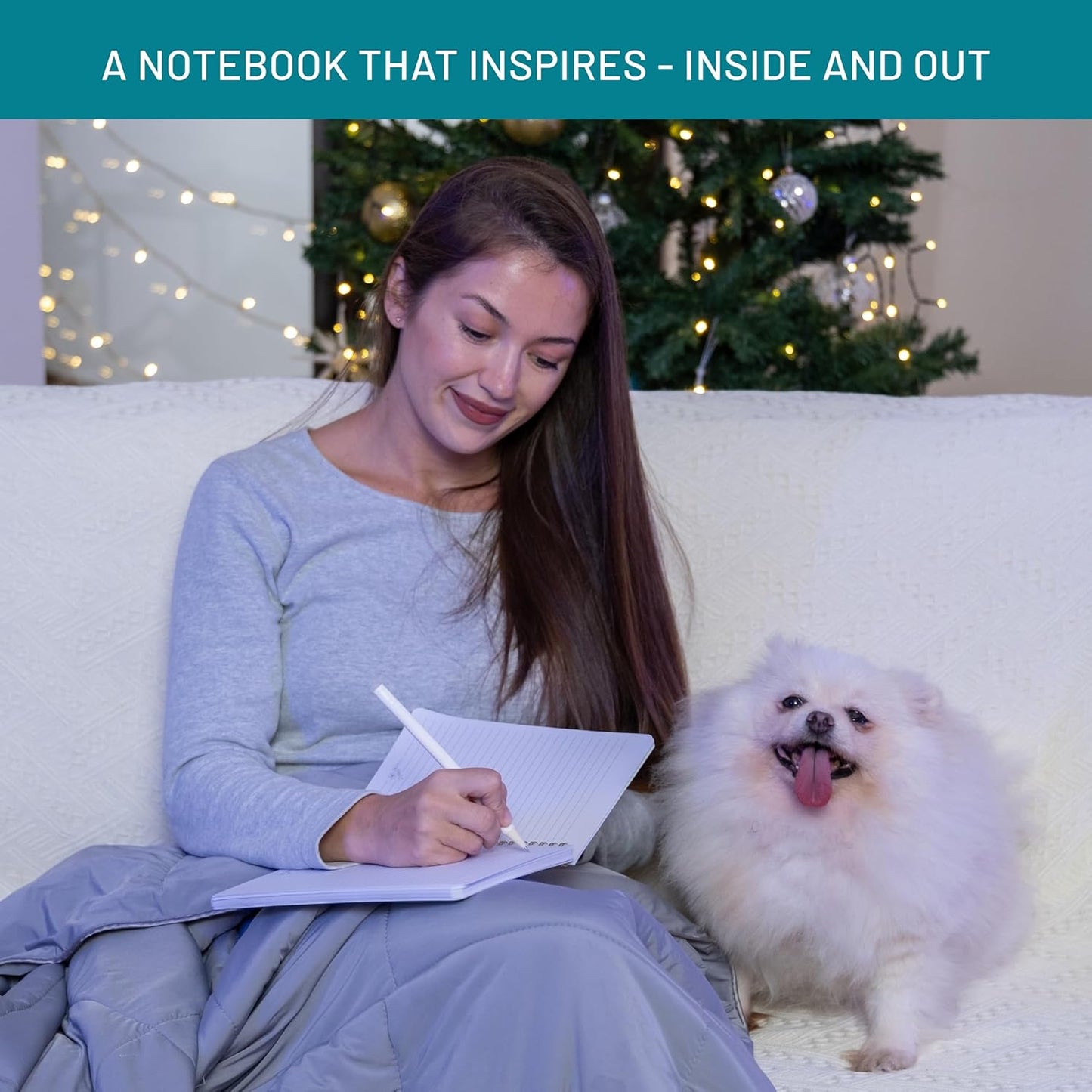 Happy Hoos® Aesthetic Spiral Notebook - 6.25" x 8.25" College Ruled Journal Notebook - Hard Cover Writing Journal for Work, School, Travel, More - Floral Notebook 8 Seasonal Designs (Frost & Flora)