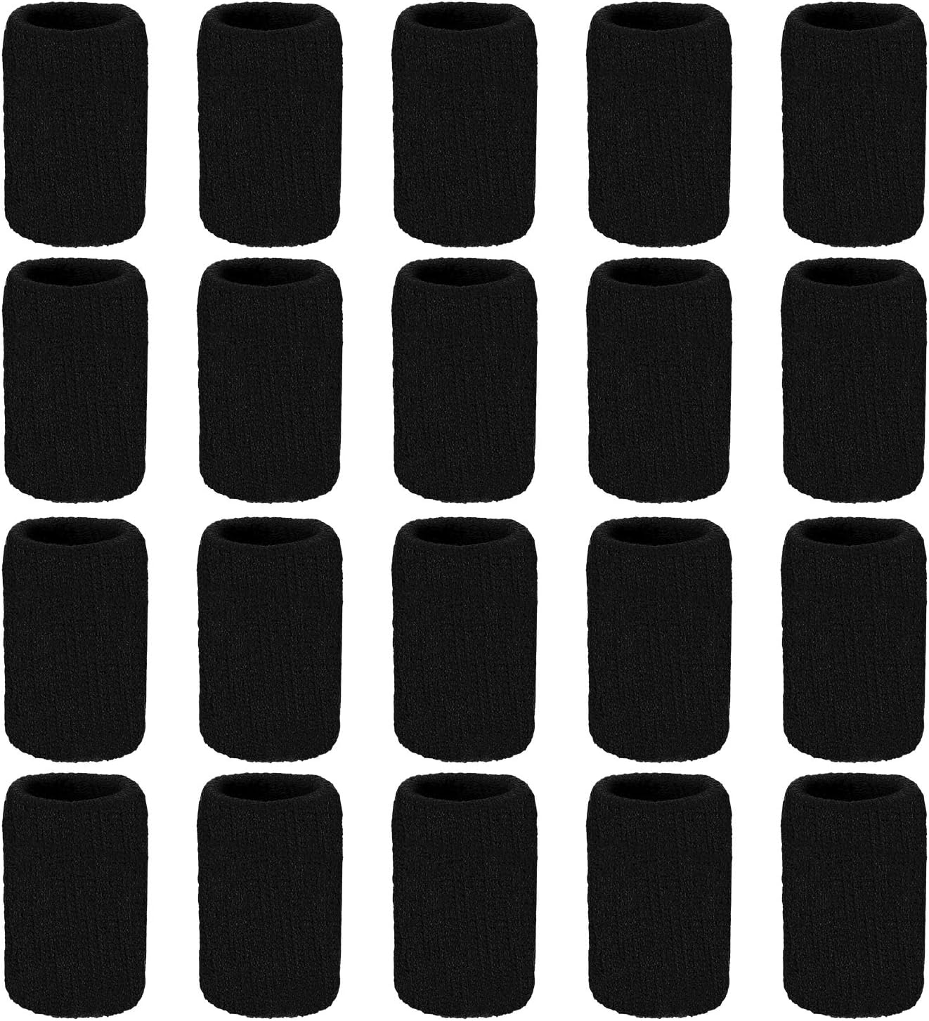 20 Pieces Finger Compression Sleeves Elastic Finger Protectors Thumb Splint Brace for Arthritis Pain Relief, Trigger Finger, Sport (Black)