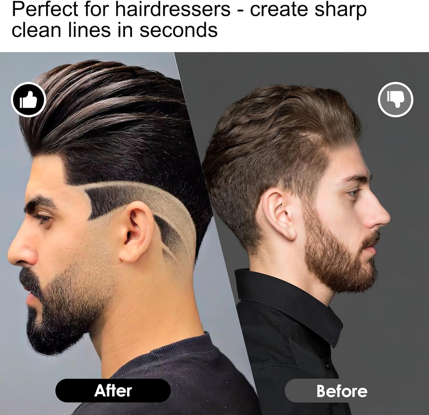 Barber Hairline Enhancement Card Set with Measurement Indicators, 4 Reusable Beard & Edge Up Shaping Tools for Spray Color, Hairline Stencil Template with Storage Ring for Line-Up and Fade Precision