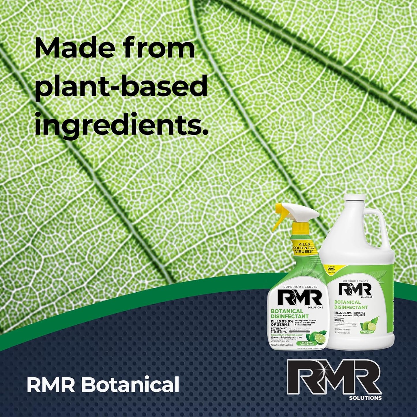 RMR Brands Botanical Disinfectant and Cleaner, Kills 99% of Household Bacteria and Viruses, EPA Registered, 32 Fl Oz