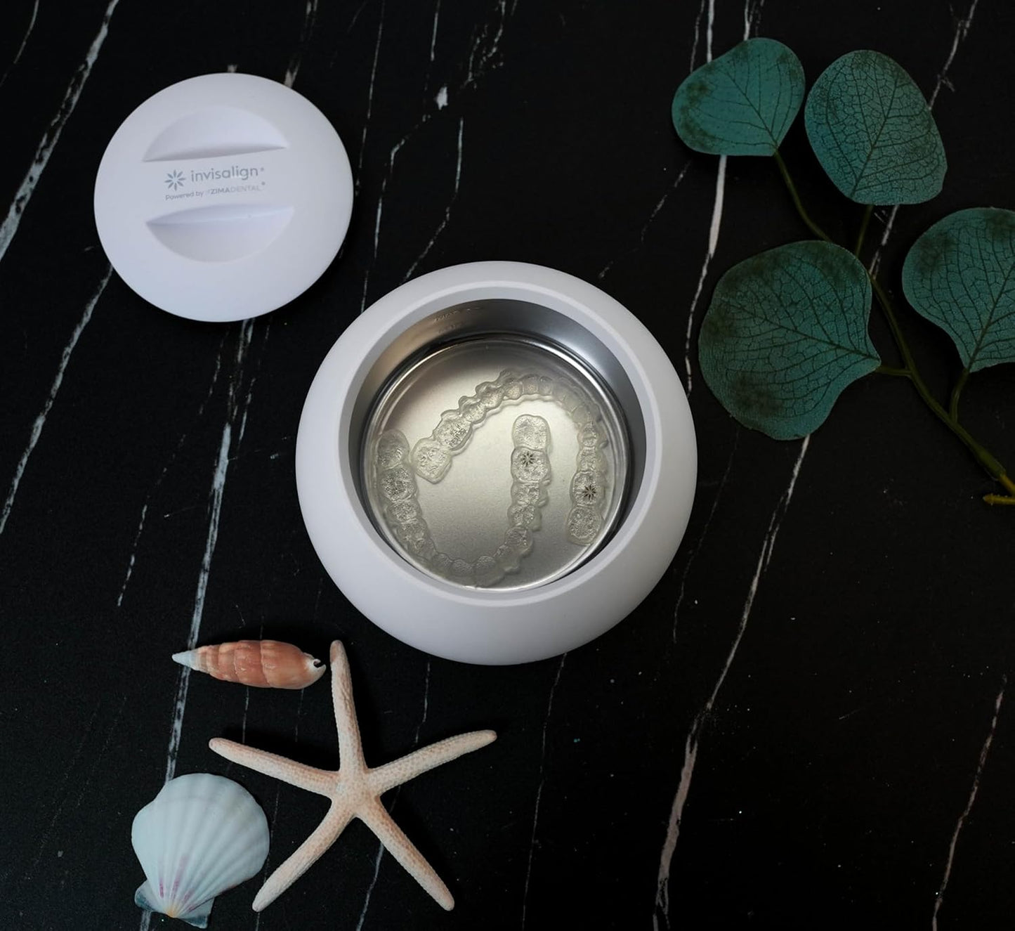 Invisalign Ultrasonic Cleaner | Powered by Zima Dental | Aligner and Retainer Cleaner | Arctic White