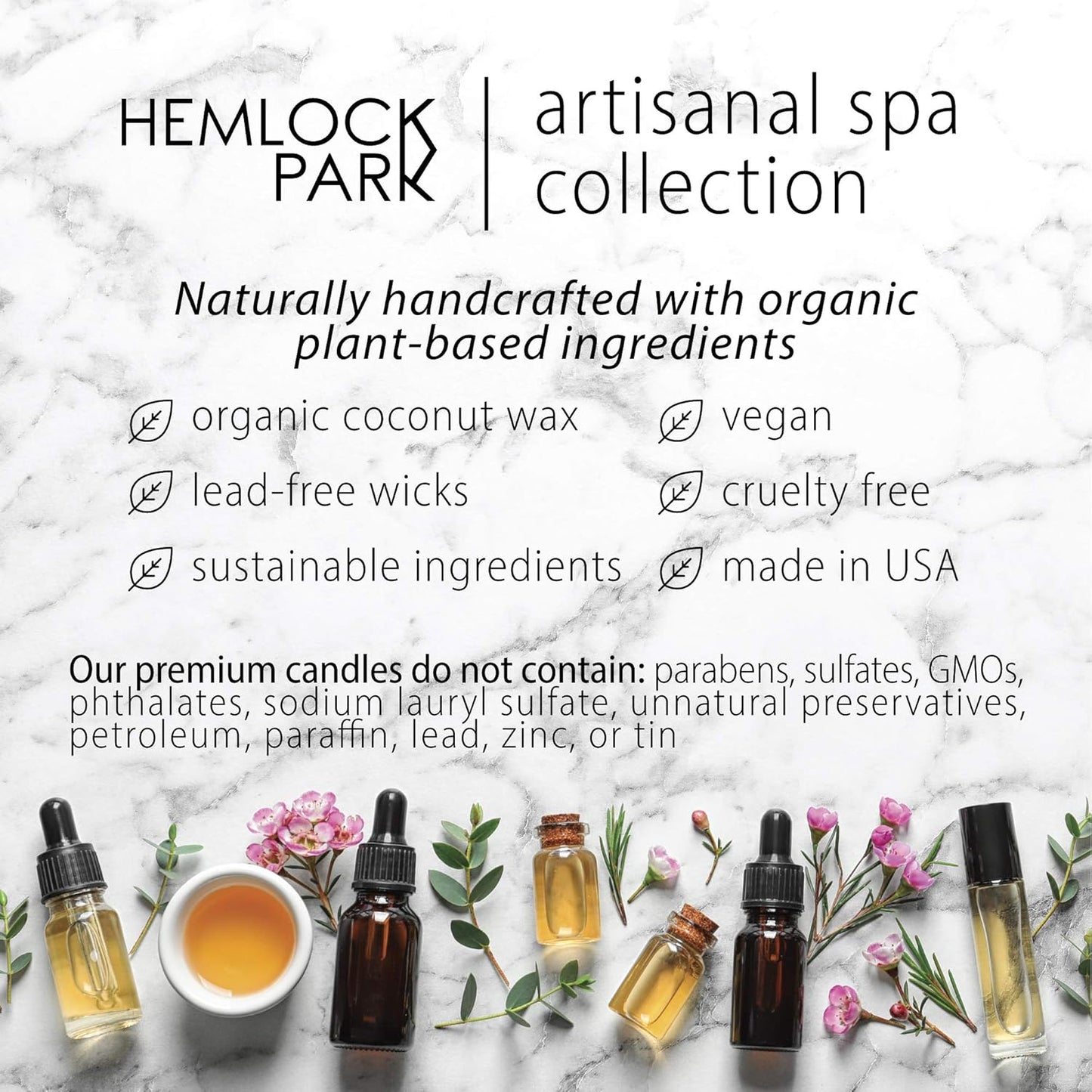 Hemlock Park Pomelo Citrus Artisanal Spa Gift Box | Apothecary Candle, Shea Butter Soap, Bath Bomb, Mineral Salt Bath Soak | Handcrafted with Plant Based Ingredients