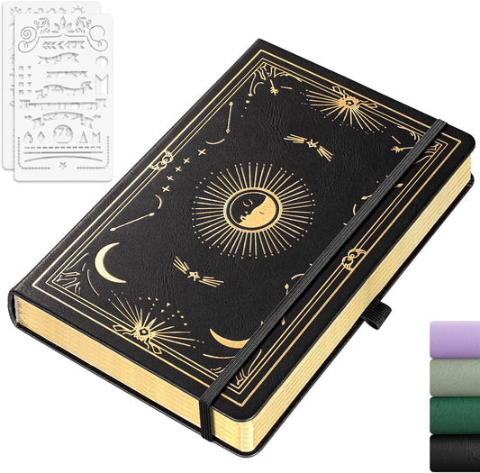 Plain Journal for Women Men, 192 Pages A5 Notebook Journal, Hardcover Notebook with 100Gsm Thick Pages, Leather Note Book for Writing, Travel, Business, Office, Prayer 5.7 x 8.3,Black