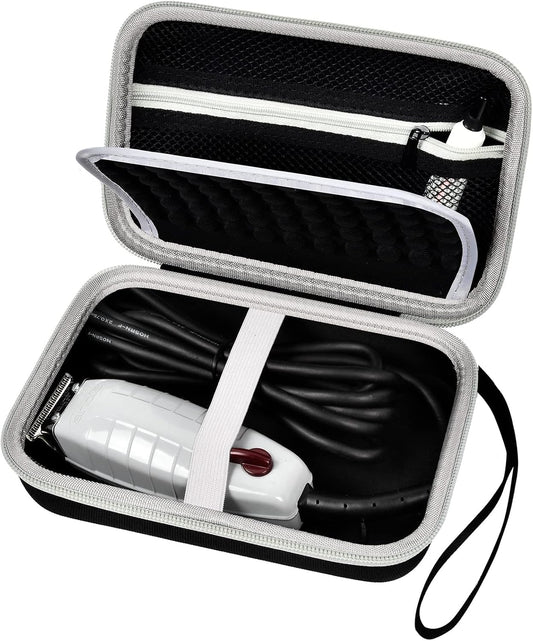 Case for Andis Professional T-Outliner Beard & Hair Trimmer, Model GTO 04780/04710/04603/04775, with Mesh Pocket for Attachment Set - Bag Only (Black+Black Inner)