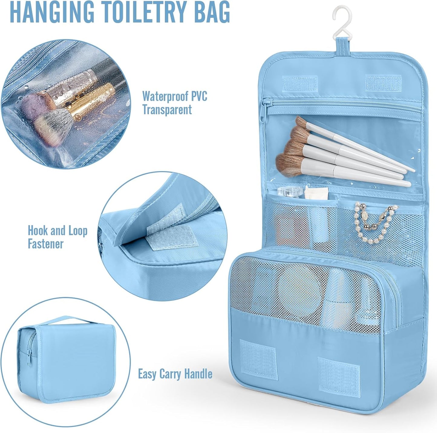 Veken 10 Set Packing Cubes for Travel Essential, Suitcase Organizer Bags in 4 Sizes, Carry-On Luggage Accessories with Large Laundry & Hanging Toiletry Bag, Must-Have for Airplane, Road Trip & Camping