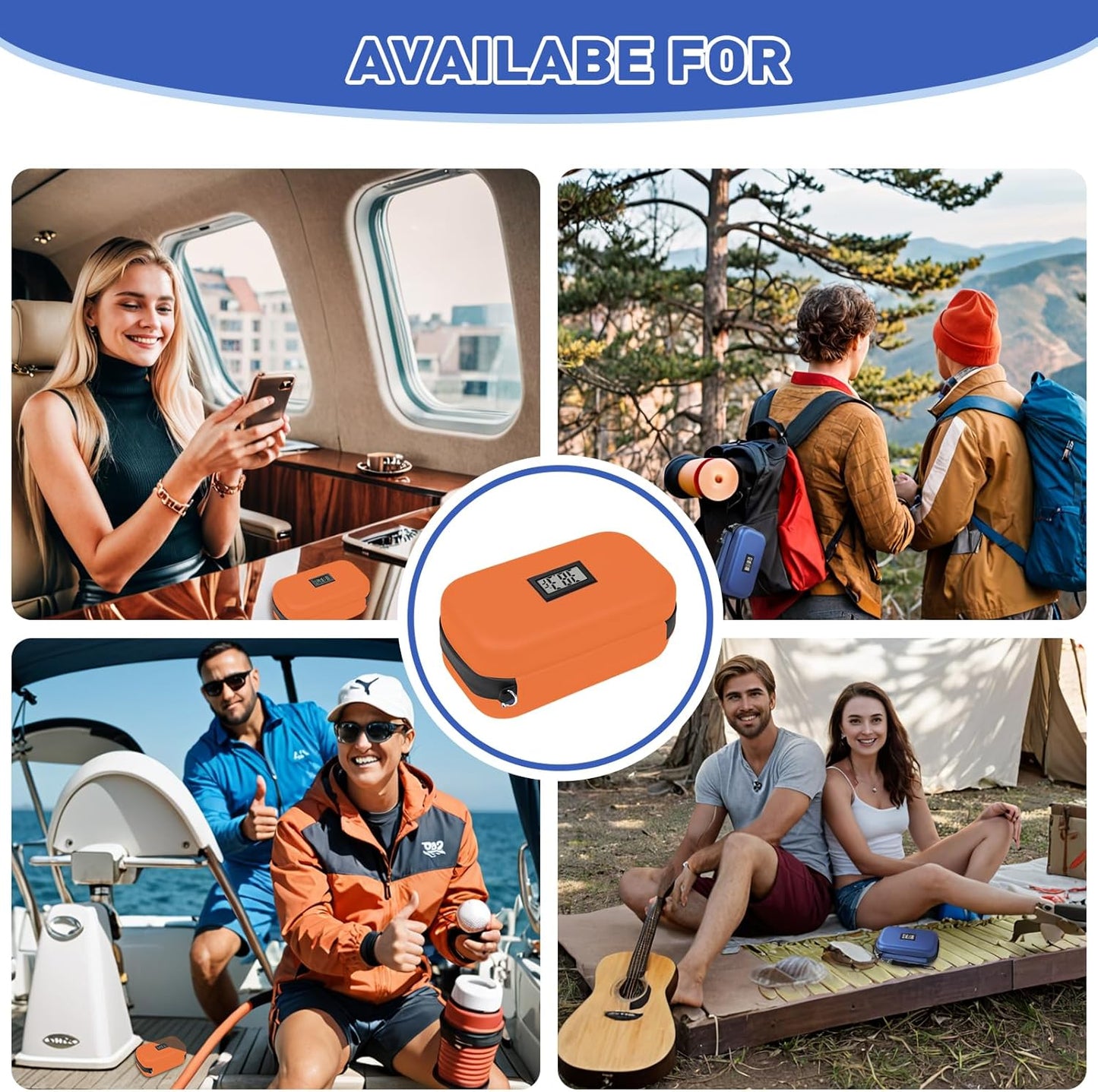 Insulin Cooler Travel Case, 2 × 180g TSA Approved Ice Packs, Refrigerated Medicine Case with Temperature Display (Orange)