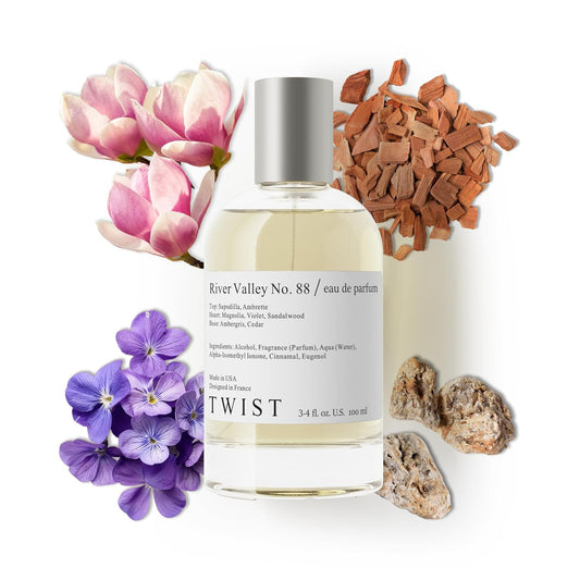 Twist River Valley No. 88 - Eau De Parfum Inspired by Byrdo Mojave Ghost, Long-Lasting Perfume For Women & Men, Paraben Free, Vegan, Clean Ingredients, Unisex, Fragrance - 100 ml | 3.4 fl. oz.