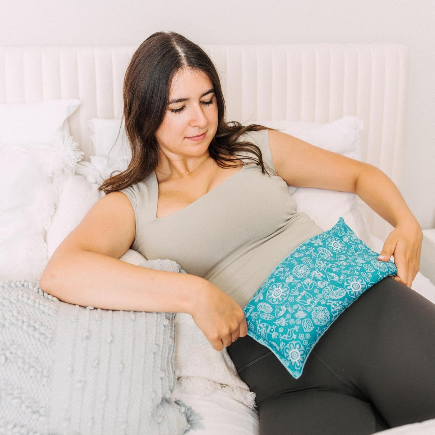 Microwave Heating Pad Filled With Flax Seed and Choice of Dried Herbs, Herbal Cold Pack, Good Size for Back Pain and Cramps, Hot and Cold Therapy, 6" x 12" (Sloth, Lavender)