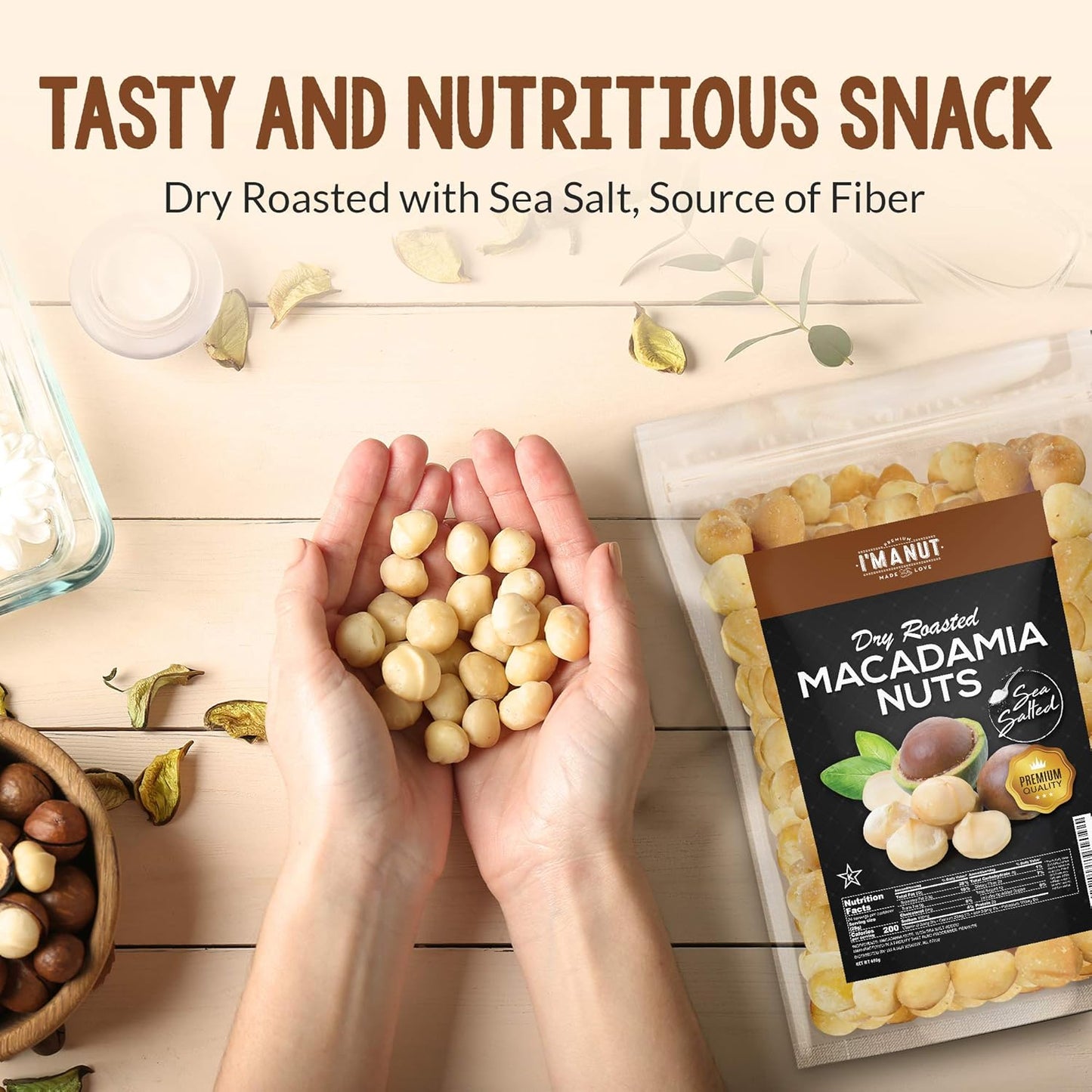 Oven Roasted Macadamia Nuts with Sea Salt 24oz (1.5 lb) Batch Tested Peanut & Gluten Free | No Oil | No PPO | Fancy Whole | Made from Natural Macadamia Nuts