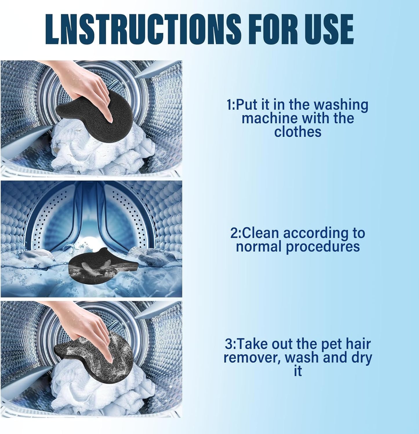 Pet Hair Remover for Laundry, Reusable Dog & Cat Hair Remover Tool, Effectively Removes Pet Hair, Lint and Dander from Bedding and Clothing, Suitable for Washing Machines, Dryers 4PCS