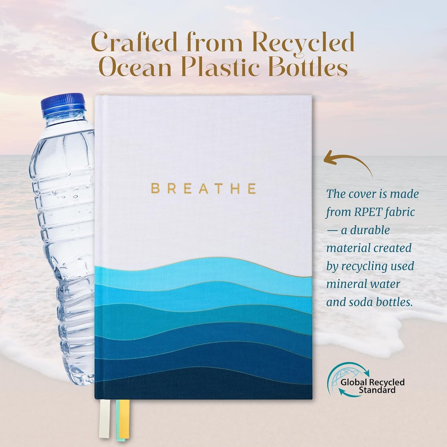 90-Day Guided Mental Health Journal for Anxiety, Mindfulness & Emotional Wellness – Eco-Friendly Cover Made from Recycled Ocean Plastic – Daily Prompts for Self-Care, Self-Reflection, Calm, Stress Relief & Inner Strength