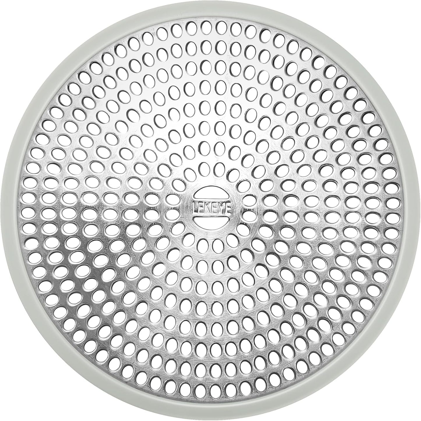 LEKEYE Shower Drain Hair Catcher | Strainer | Shower Stall Drain Cover | Bathroom Drain Protector Stainless Steel and Silicone(Light Gray)