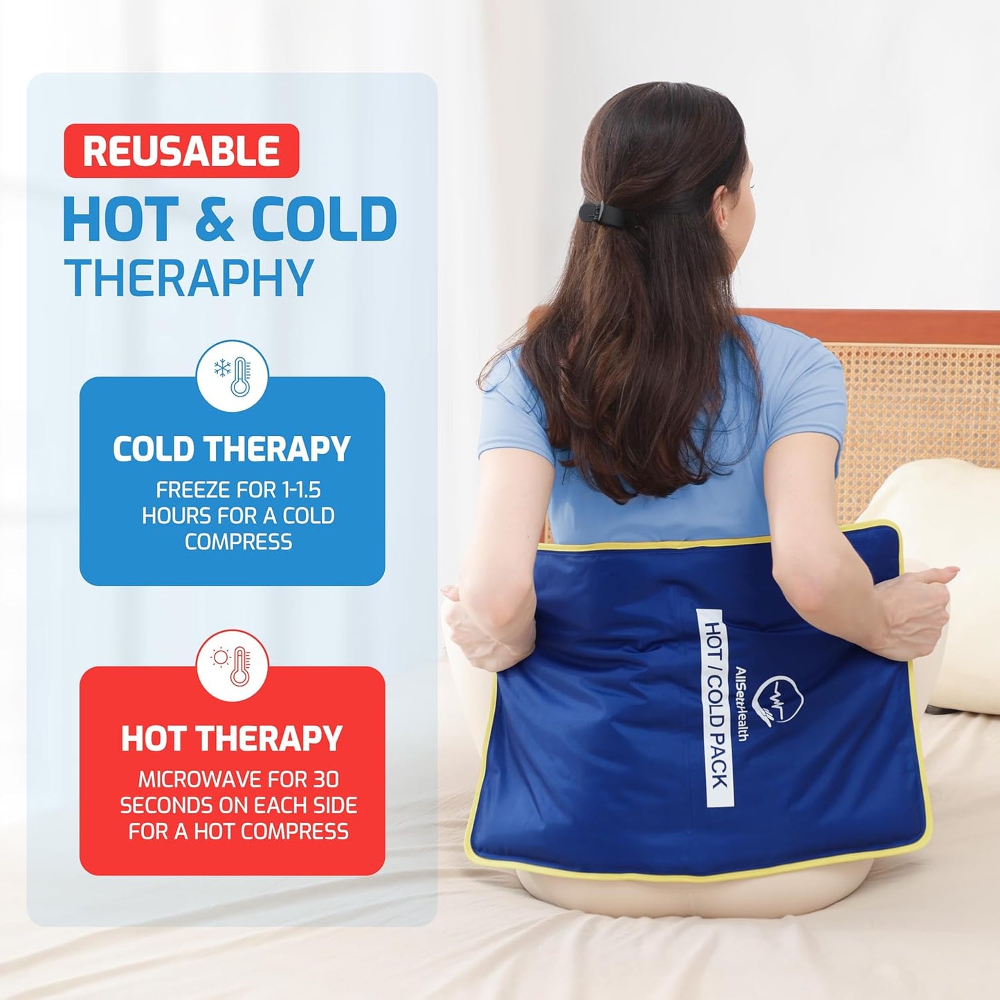 Extra Large Reusable Gel Ice Pack for Injuries (23"x15") | Large Ice Pack for Back Pain Relief, Post Surgery Recovery, Flexible Cold Pack for Lower Back Pain