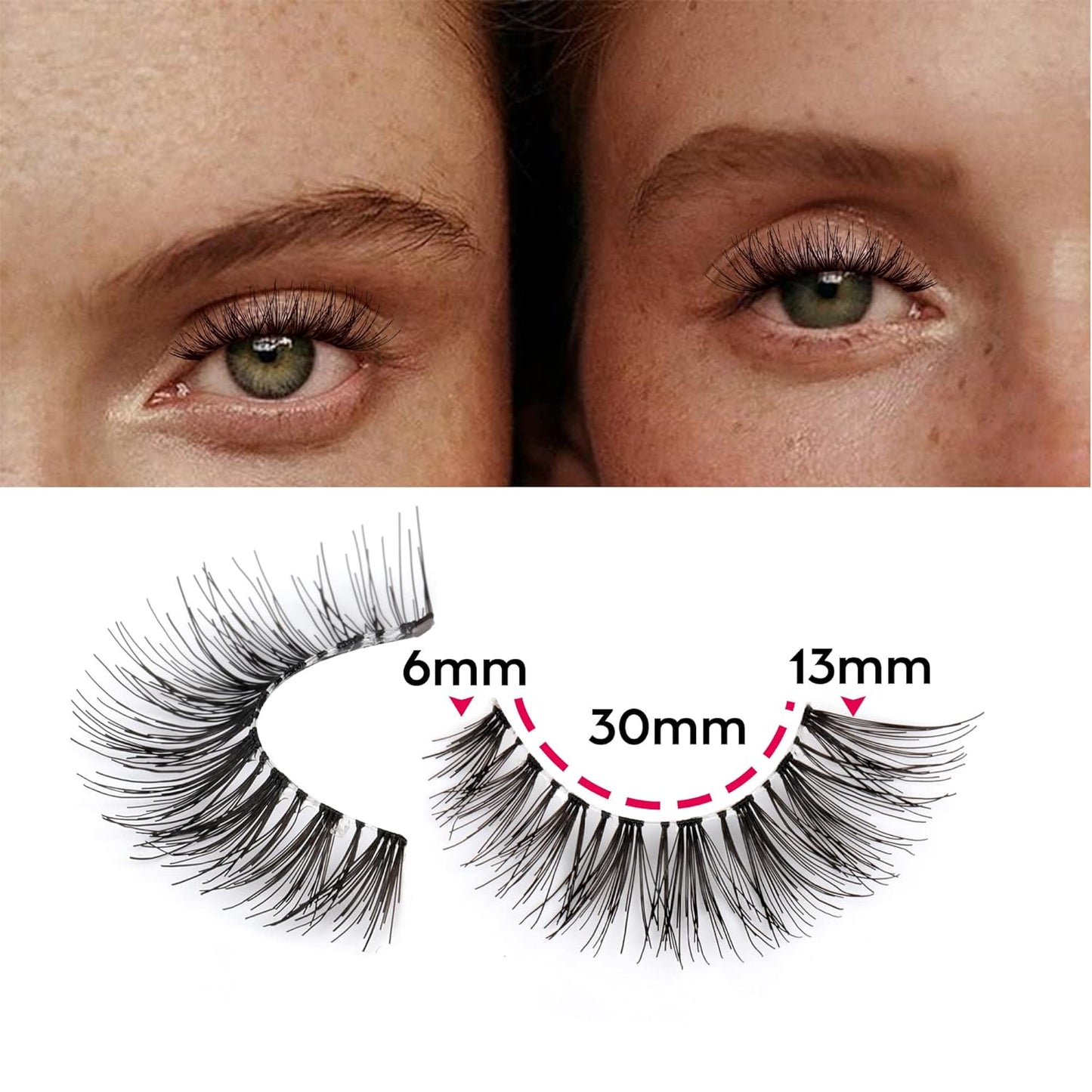 JIMIRE False Eyelashes Cat-Eye Lashes Natural Look Demi-Wispies Faux Mink Lashes Classic Crossed Fake Eyelashes Natural Look (120)