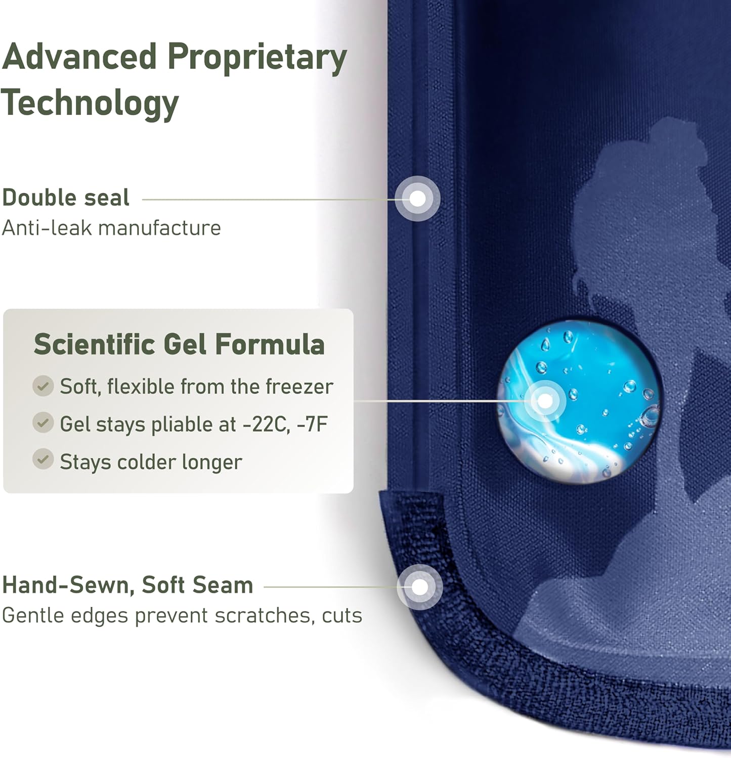 Small Soft Ice Packs for Injuries Reusable - Hot and Cold Flexible Gel Ice Packs Reusable for Ankle, Hand, Wrist, Head Pain Relief - 6" x 11" - Blue