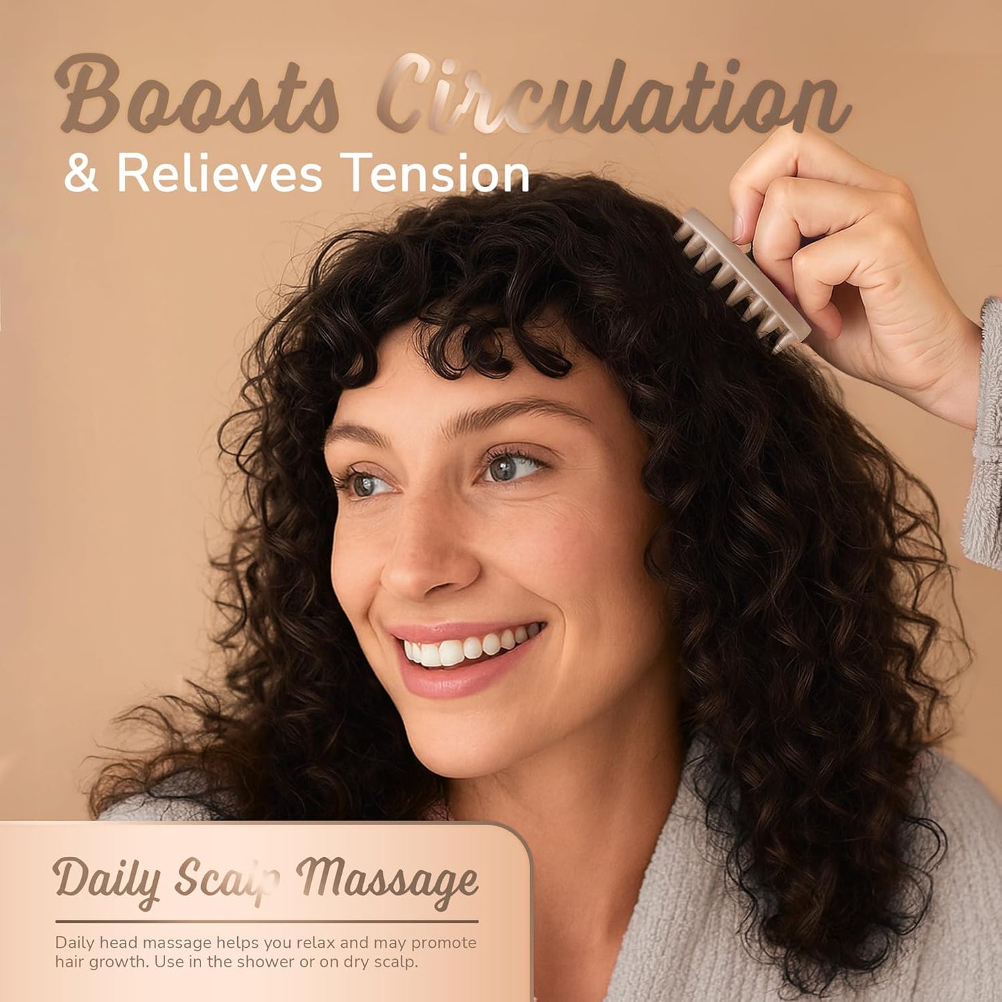 Silicone Scalp Scrubber - Massage Shampoo Brush, Soft Bristles for Hair Growth & Dandruff Removal - Ergonomic Design, Wet & Dry Use, Deep Cleansing Scalp Exfoliator for All Hair Types - Clay