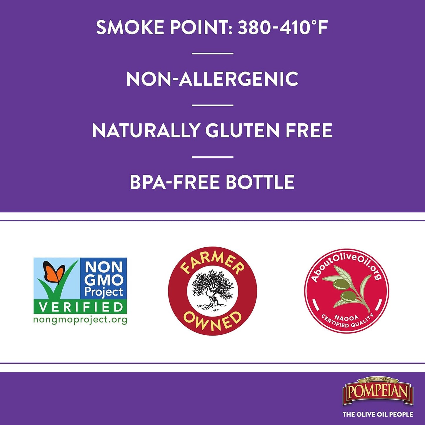 Pompeian Robust Extra Virgin Olive Oil, Contains Polyphenols, First Cold Pressed, 68 Fl Oz