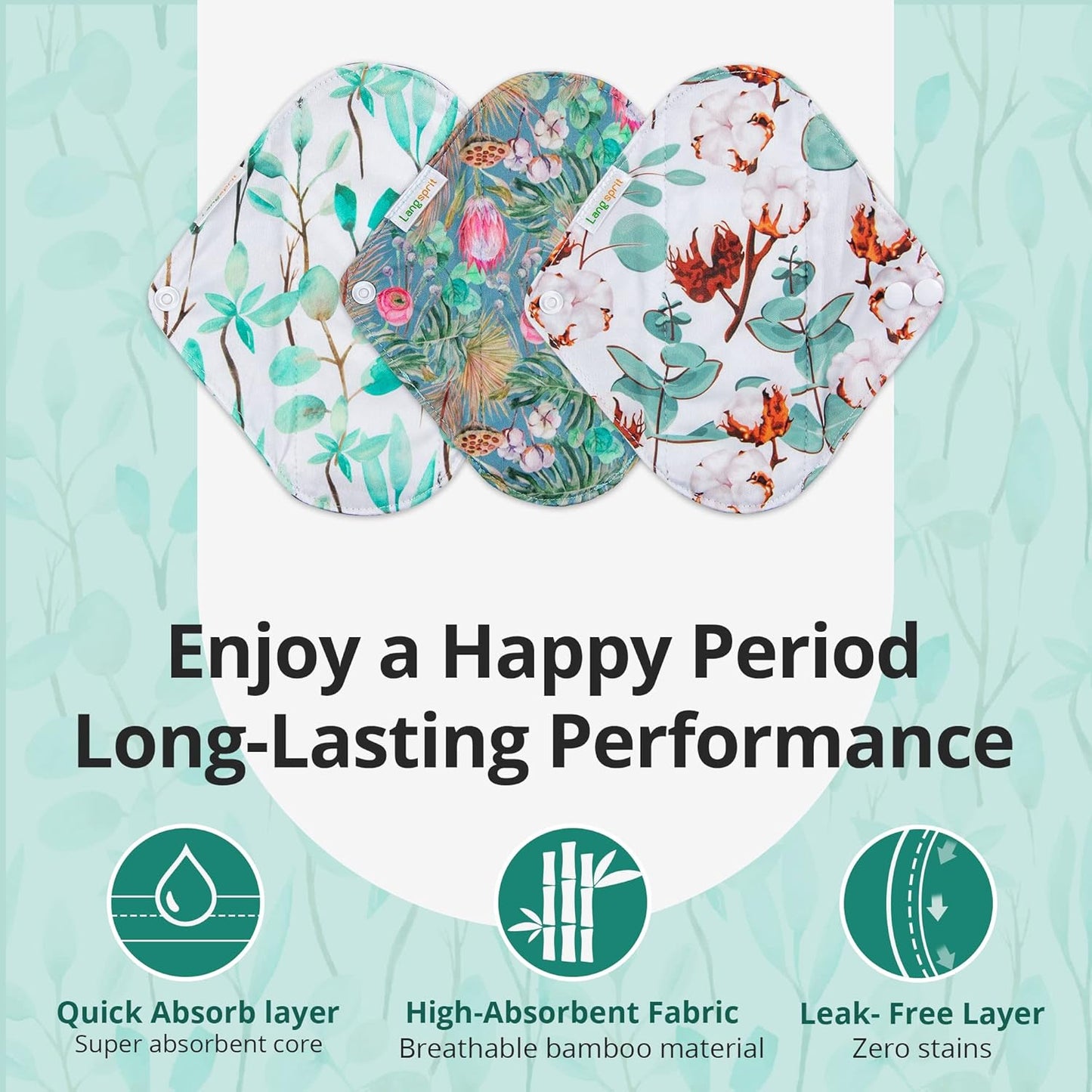 7pcs Set 1 pc Mini Wet Bag +6pcs Absorbent Reusable Sanitary Pads/Washable Cloth Menstrual Pads(Summer,S)…
