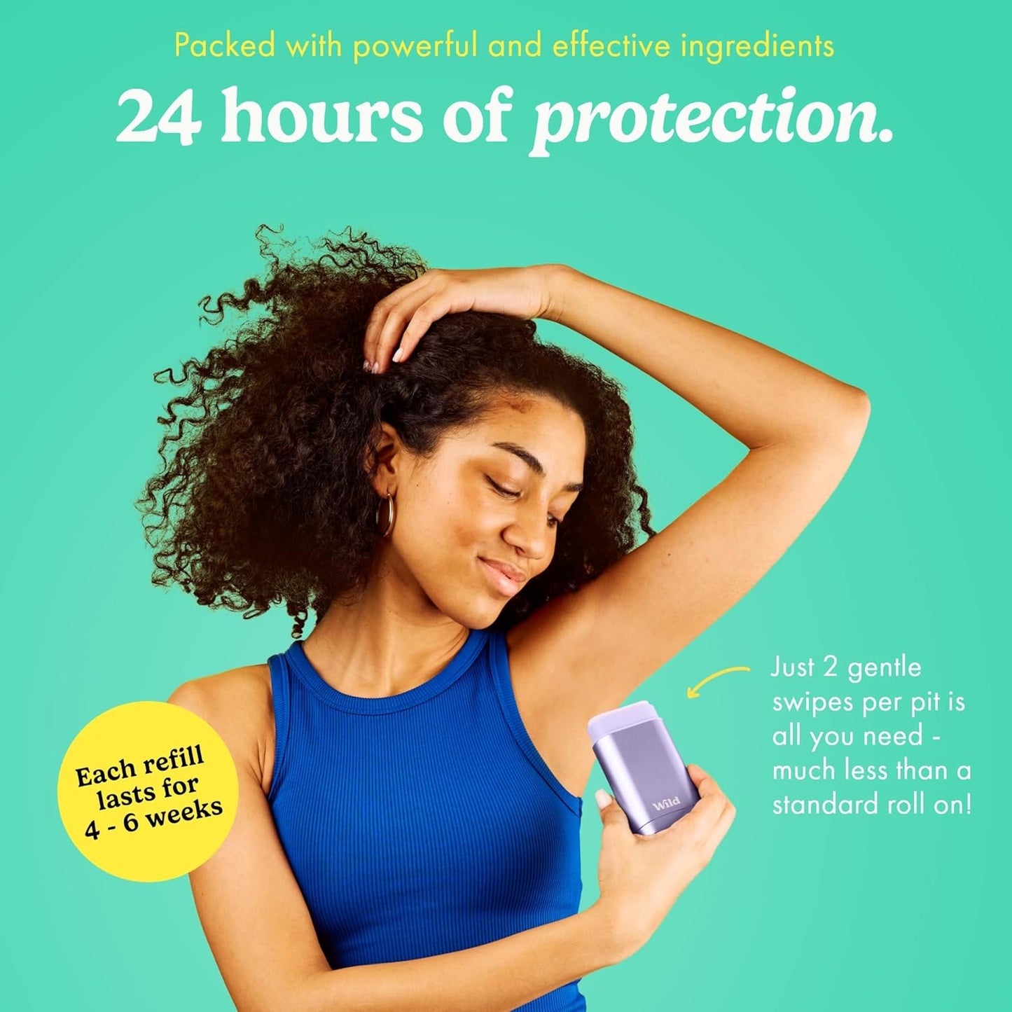 Wild - The Full Monty Starter Kit - Purple Case with Refills in a Variety of Fresh Scents 5 x 1.4oz - Refillable Deodorant & Aluminum Free - Long Lasting Protection - Vegan