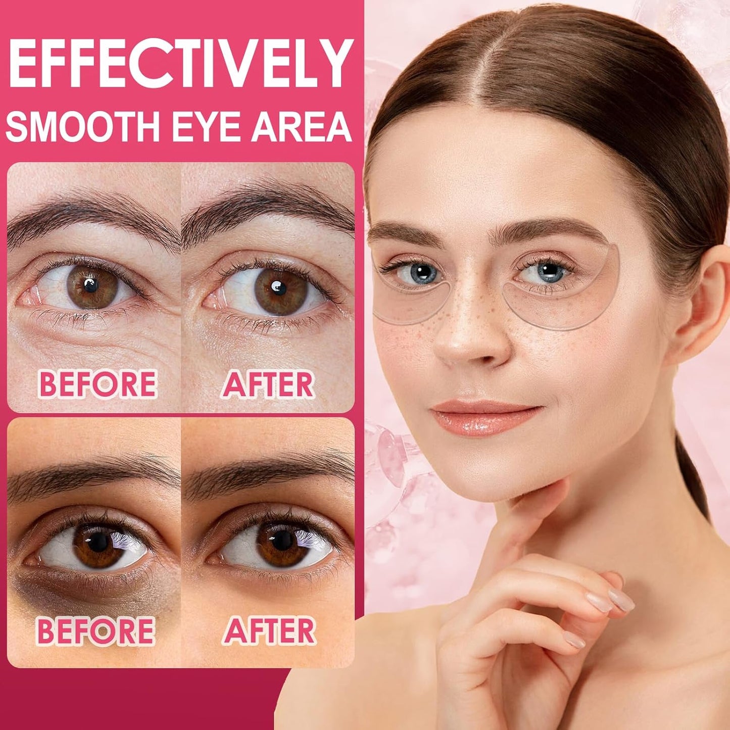 16 PCS Reusable Under Eye Patches for Wrinkles | Topical Gel Eye Pads for Dark Circles and Eye Bags | Anti-Wrinkle Treatment for Face and Under Eyes | Overnight Eye Patches | Under Eye Pads