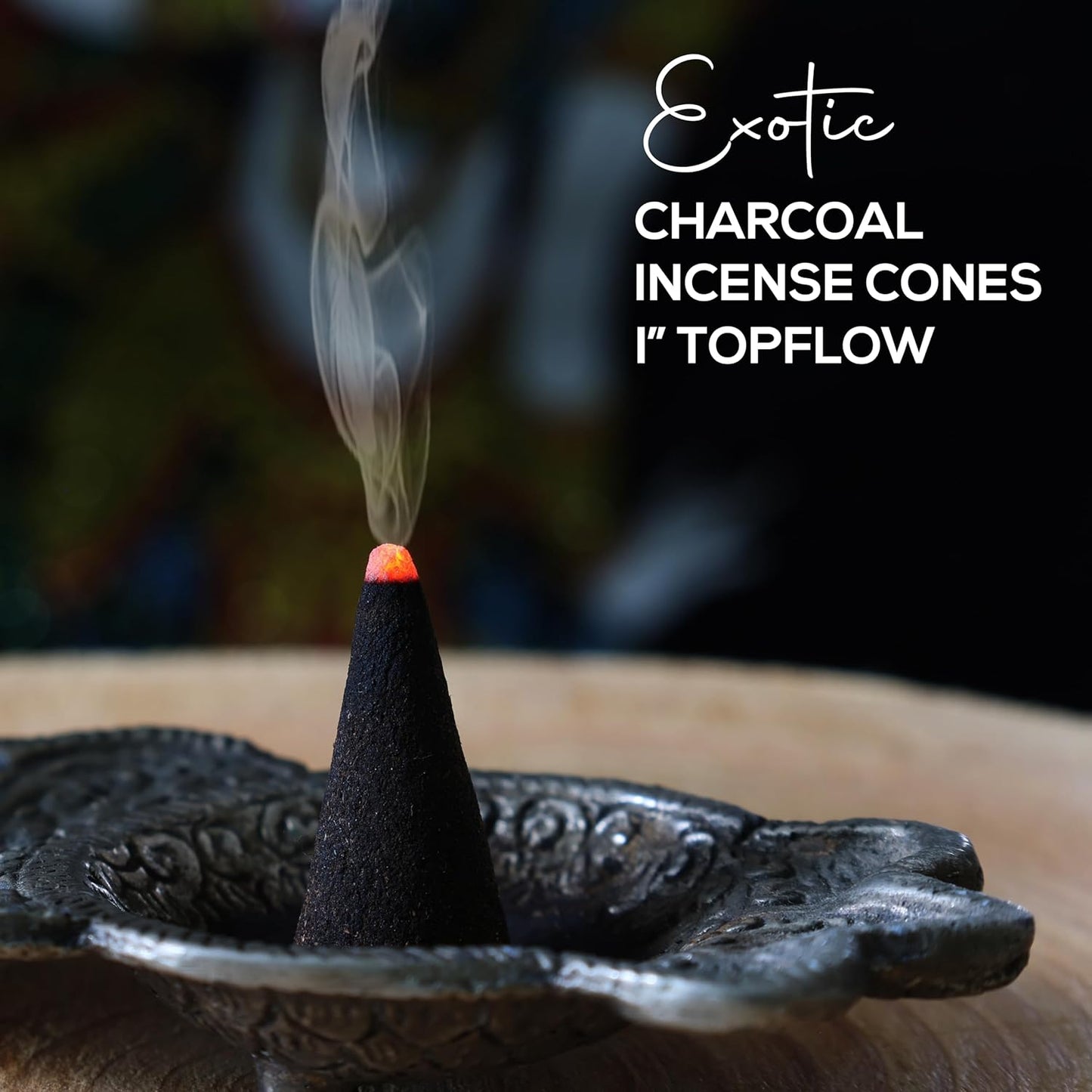 Frankincense Charcoal Incense Cones 1" TOPFLOW - 500 Pack Bulk Wholesale - Natural Scented Cones Handmade Hand Dipped