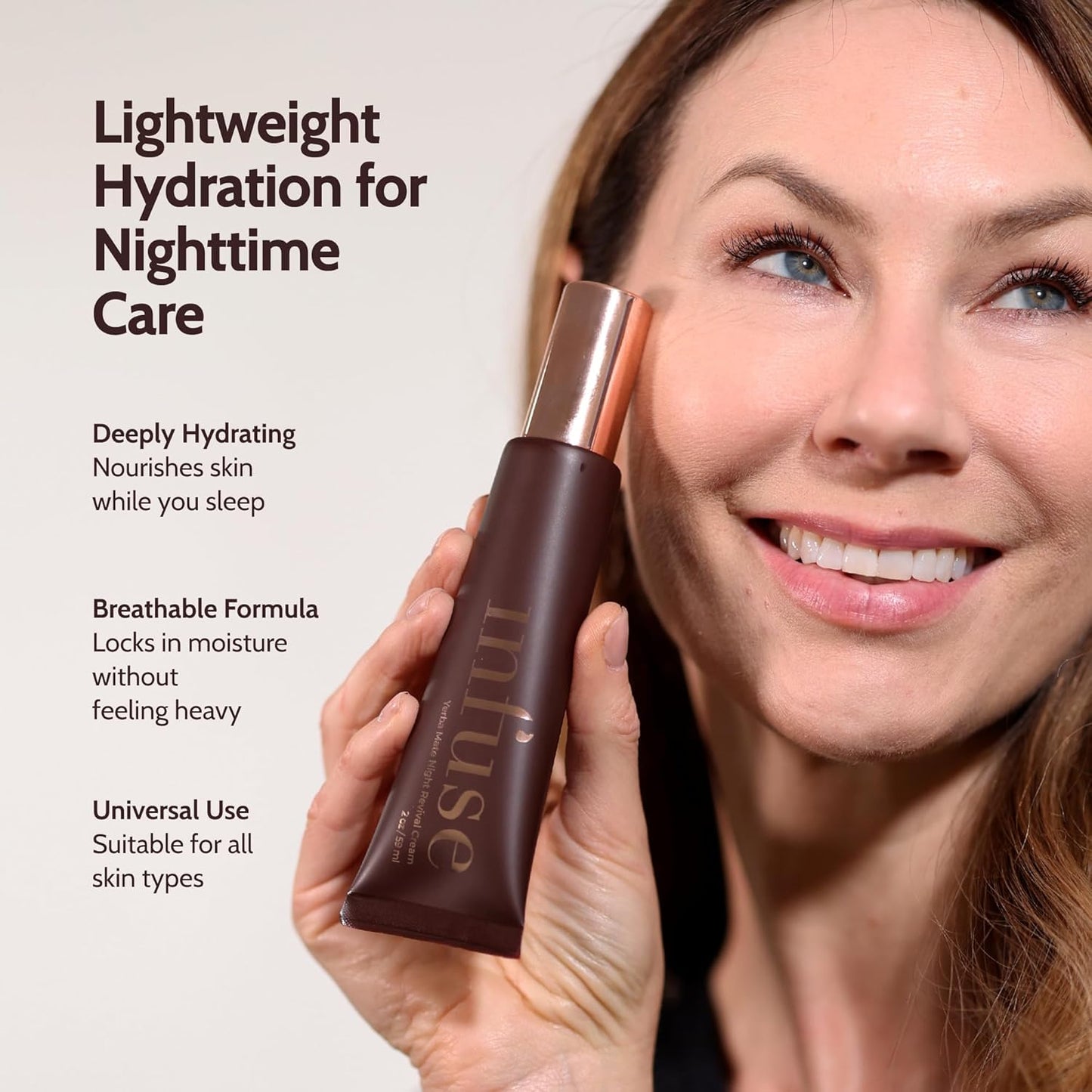 Infuse Night Cream for Women Anti-Aging – Hydrating Antioxidant Revival Cream with Yerba Mate – Anti-Aging Night Moisturizer for Mature Skin, 50ml