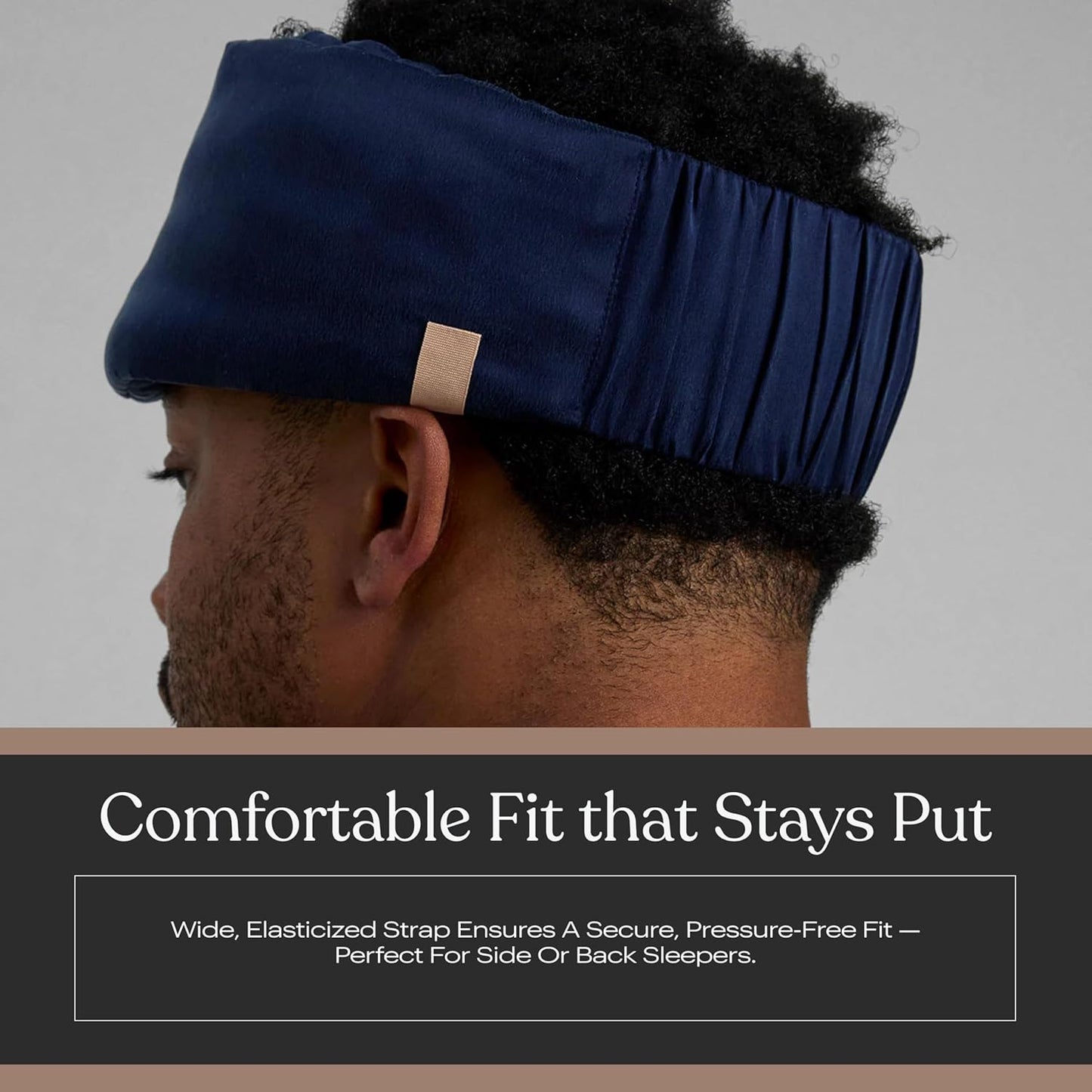 Lunya Sleep Mask with Box - Washable Silk Sleeping Mask and Headband for Beauty Routines - Thermoregulating Comfort for Restful Nights - Silk Eye Mask for Women - Small - Deep Blue