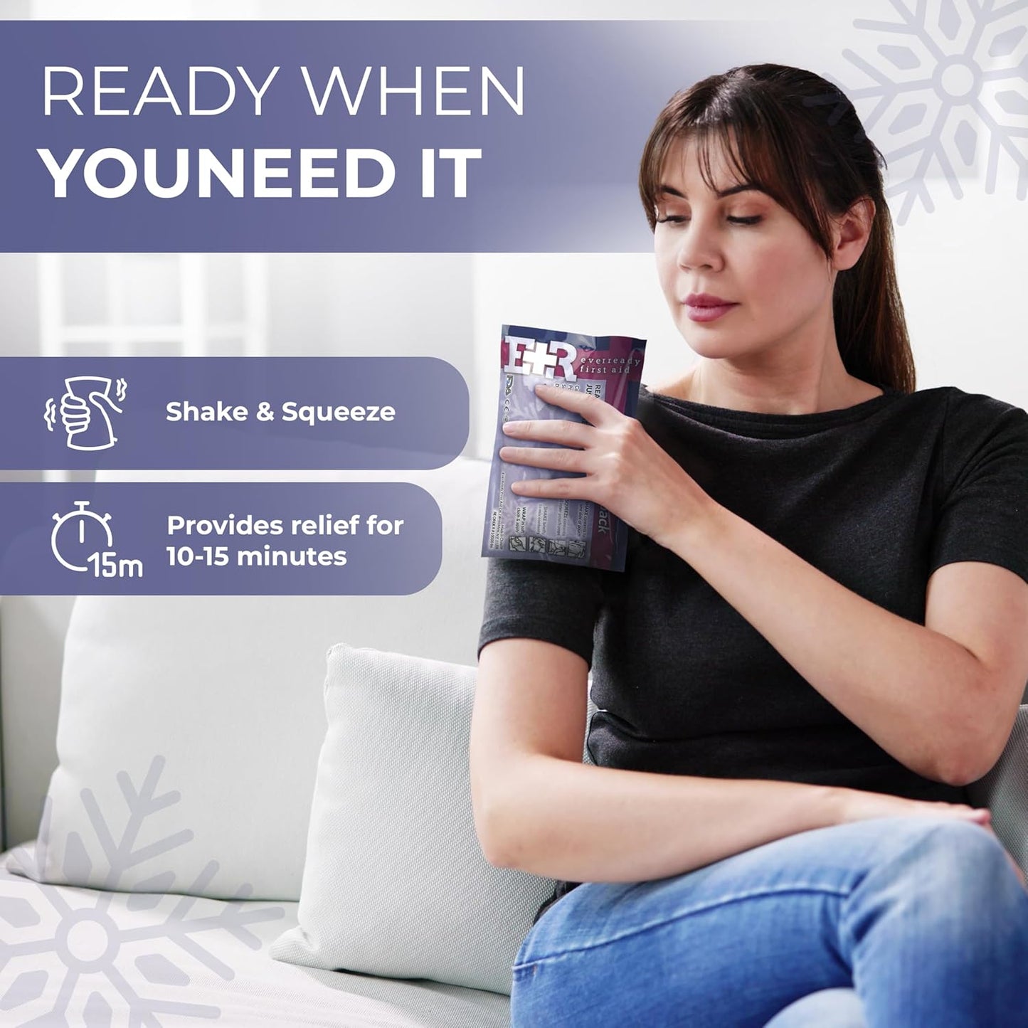 Ever Ready First Aid Disposable Cold Compress – Instant Ice Pack for Injuries, Swelling & Pain Relief – 4.5" x 7" – 12 Pack