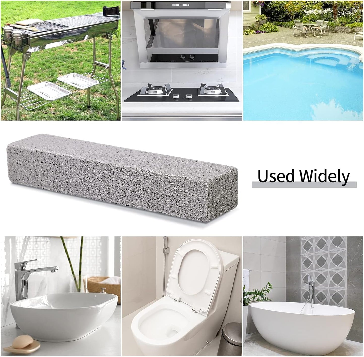 HongWay 10 Pack Pumice Stone for Cleaning, Pumice Stone for Toilet Cleaning Bowl Stick, Heavy Duty Strong Pumice Cleaning Bar for Bathtubs, Kitchen Sink, Grill, Household (5.9 x 1.4 x 0.9 Inches)