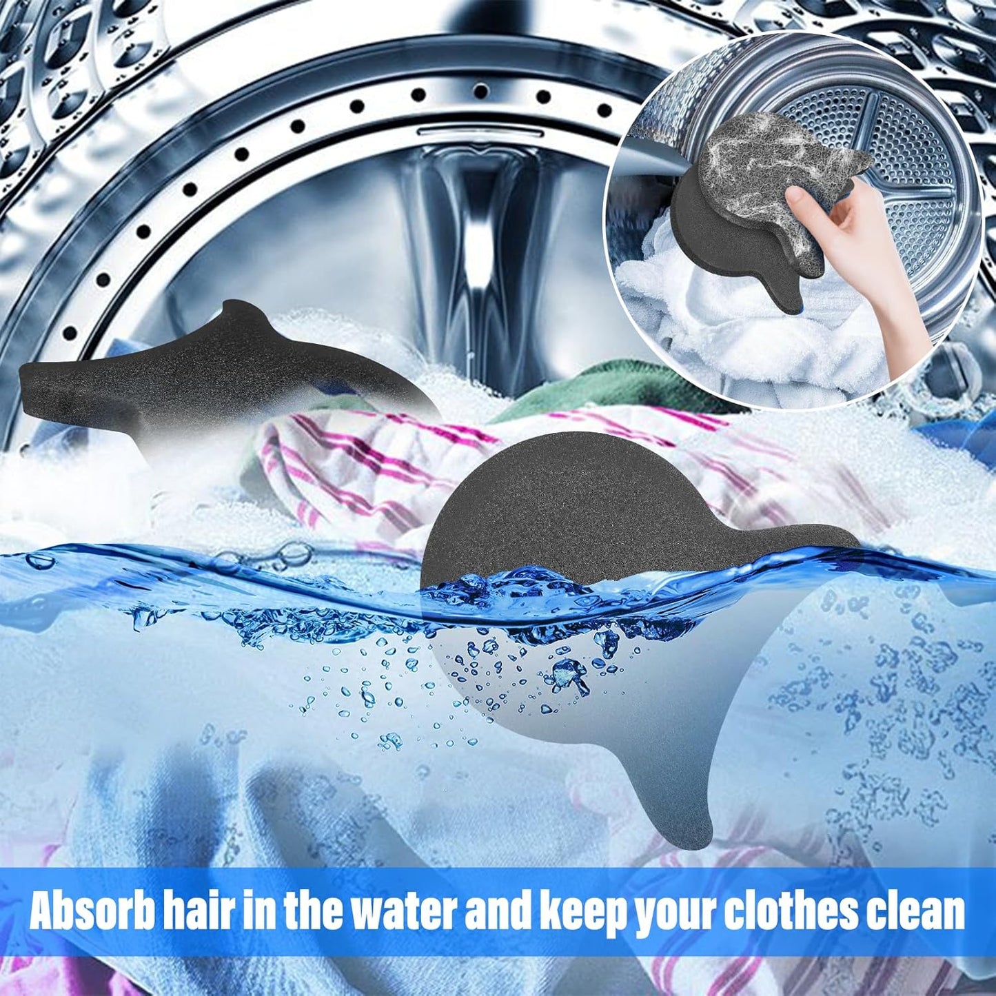 Pet Hair Remover for Laundry, Reusable Dog & Cat Hair Remover Tool, Effectively Removes Pet Hair, Lint and Dander from Bedding and Clothing, Suitable for Washing Machines, Dryers 4PCS